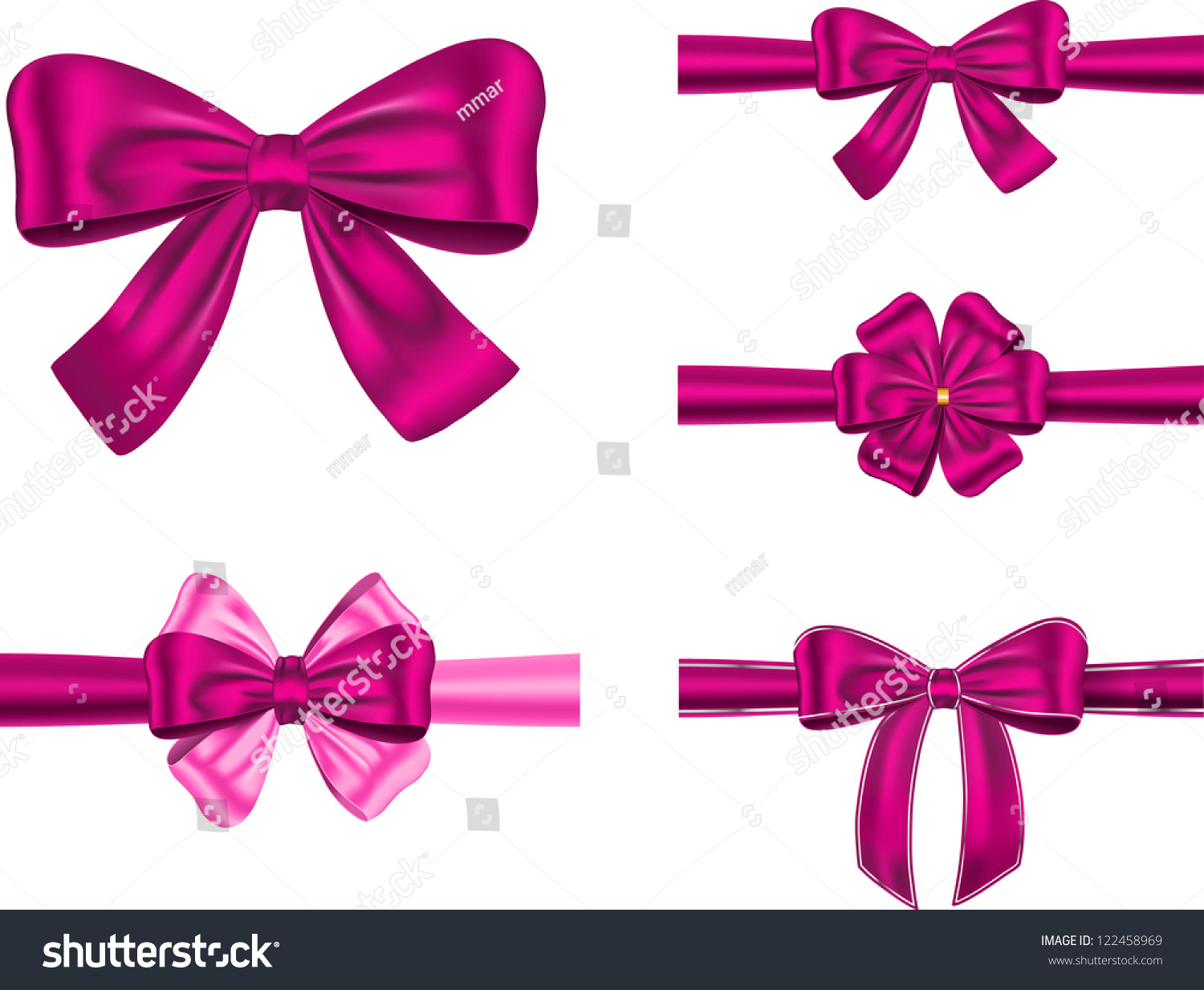 Set Of Violet Gift Ribbons With Bows For Cards And Decorations Stock ...