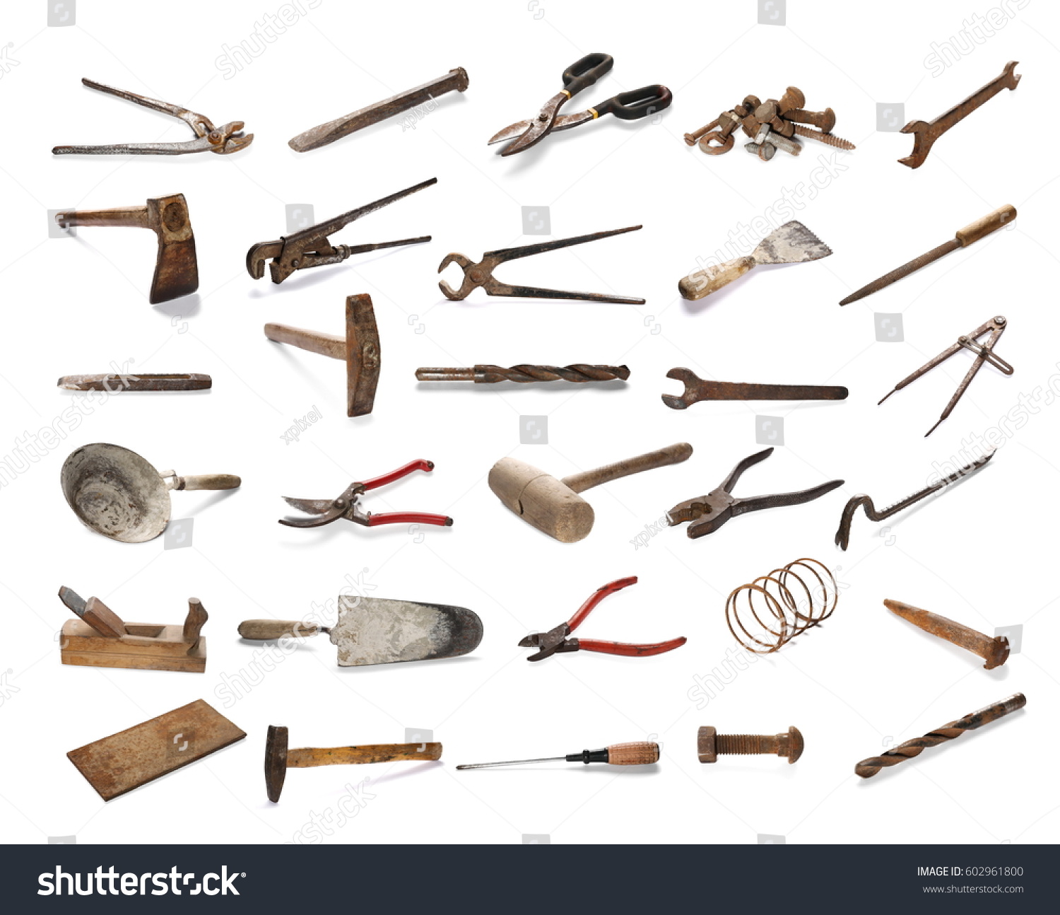 Set Old Rusty Metal Tools Isolated Stock Photo 602961800 | Shutterstock