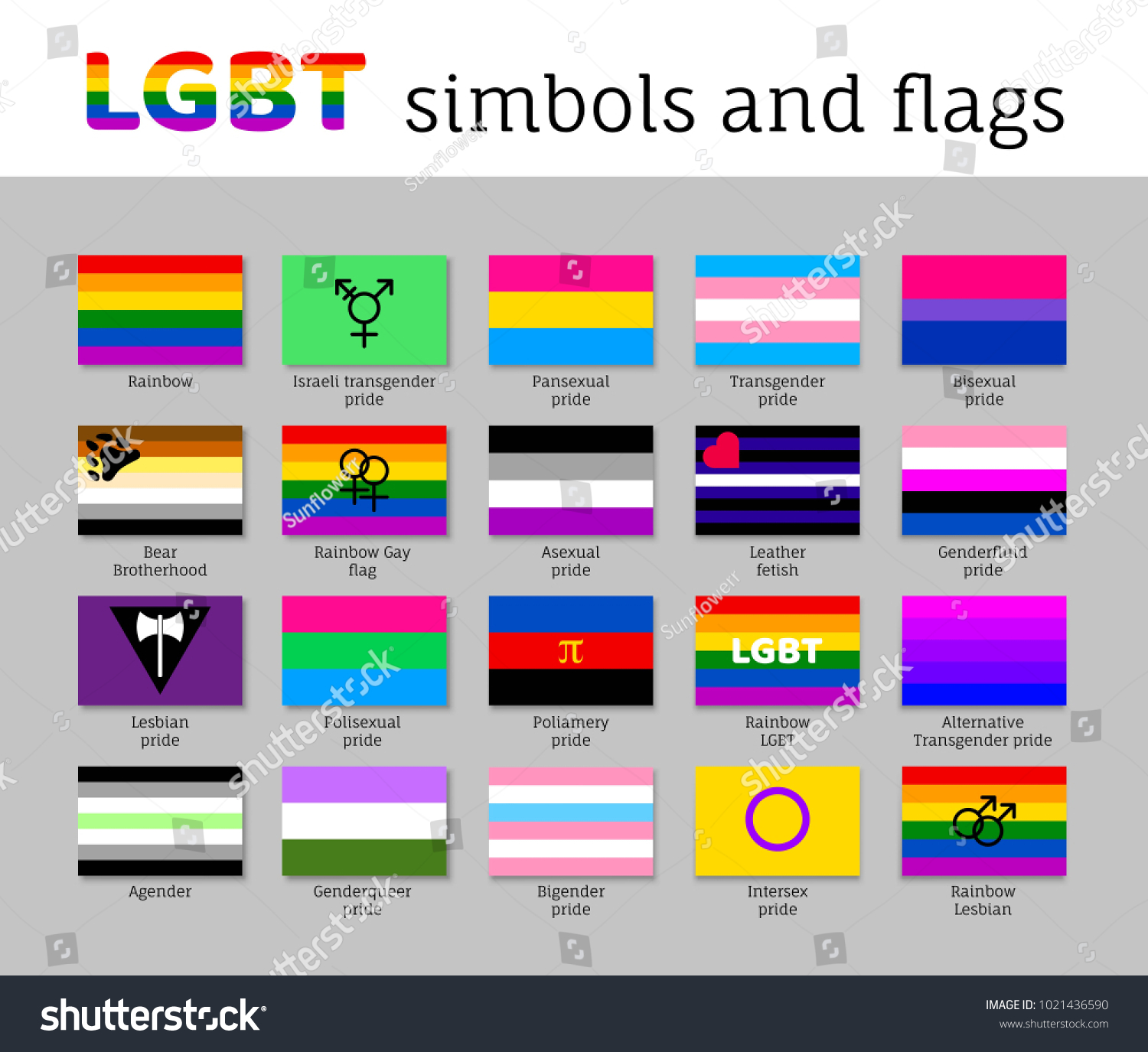 Set Symbols Flags Lgbt Movement Flat Stockillustration 1021436590 Shutterstock 5476