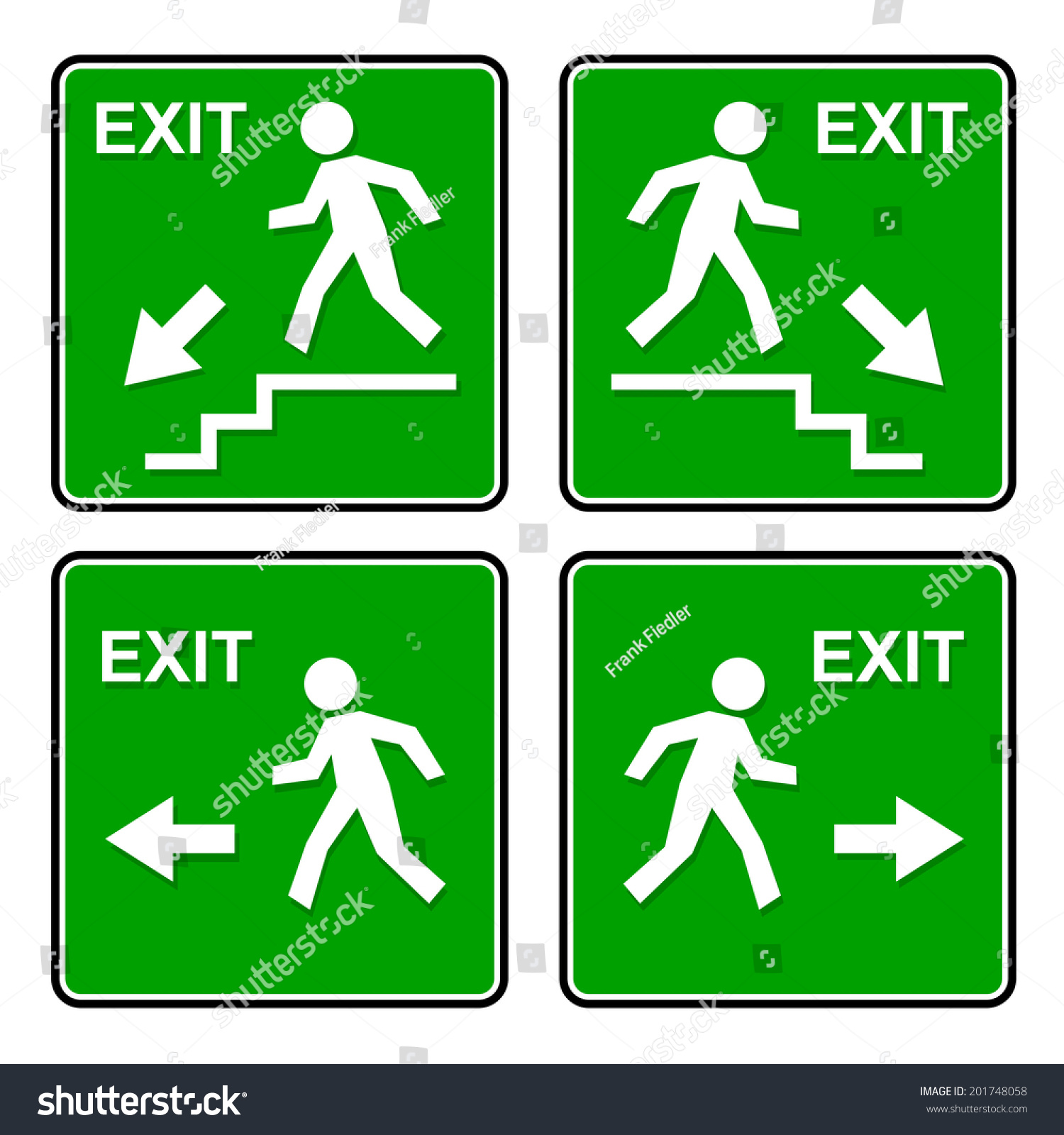 Set Different Templates Exit Signs Stock Illustration 201748058 ...