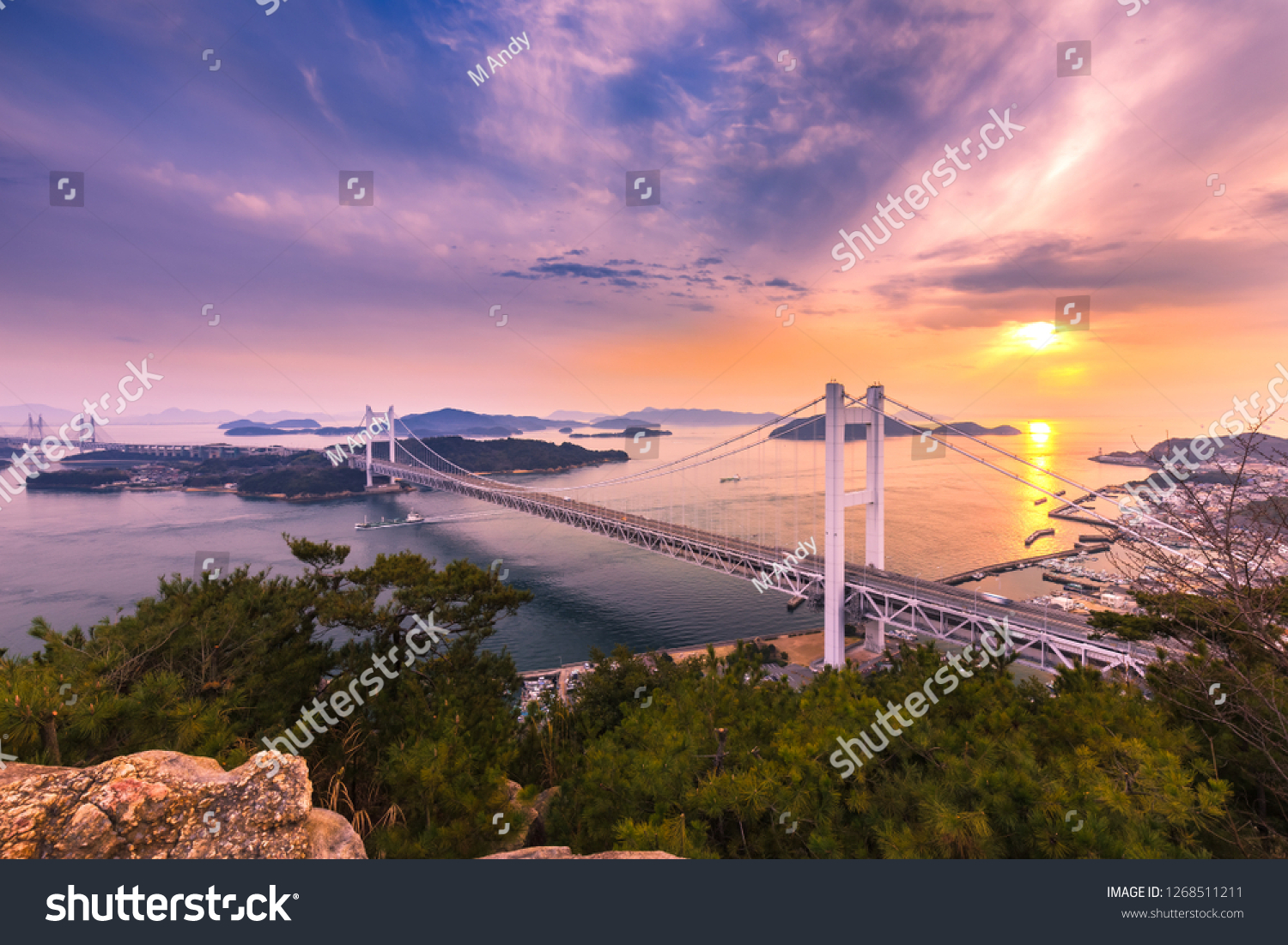 Seto Ohashi Bridge Connecting Shikoku Honshuu Stock Photo (Edit Now 