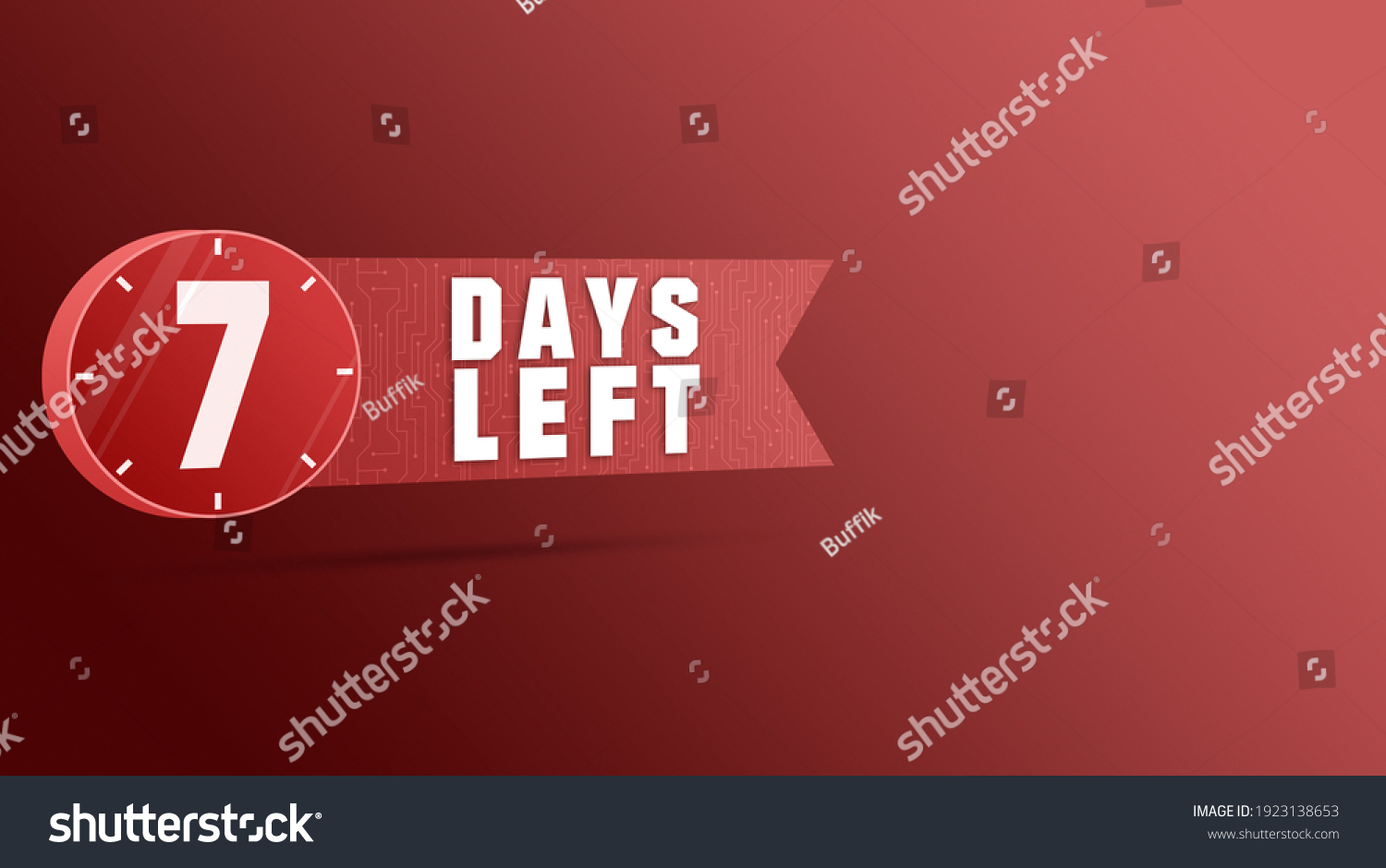 Seven Days Left Label Numbers Countdown Stock Illustration 1923138653 ...