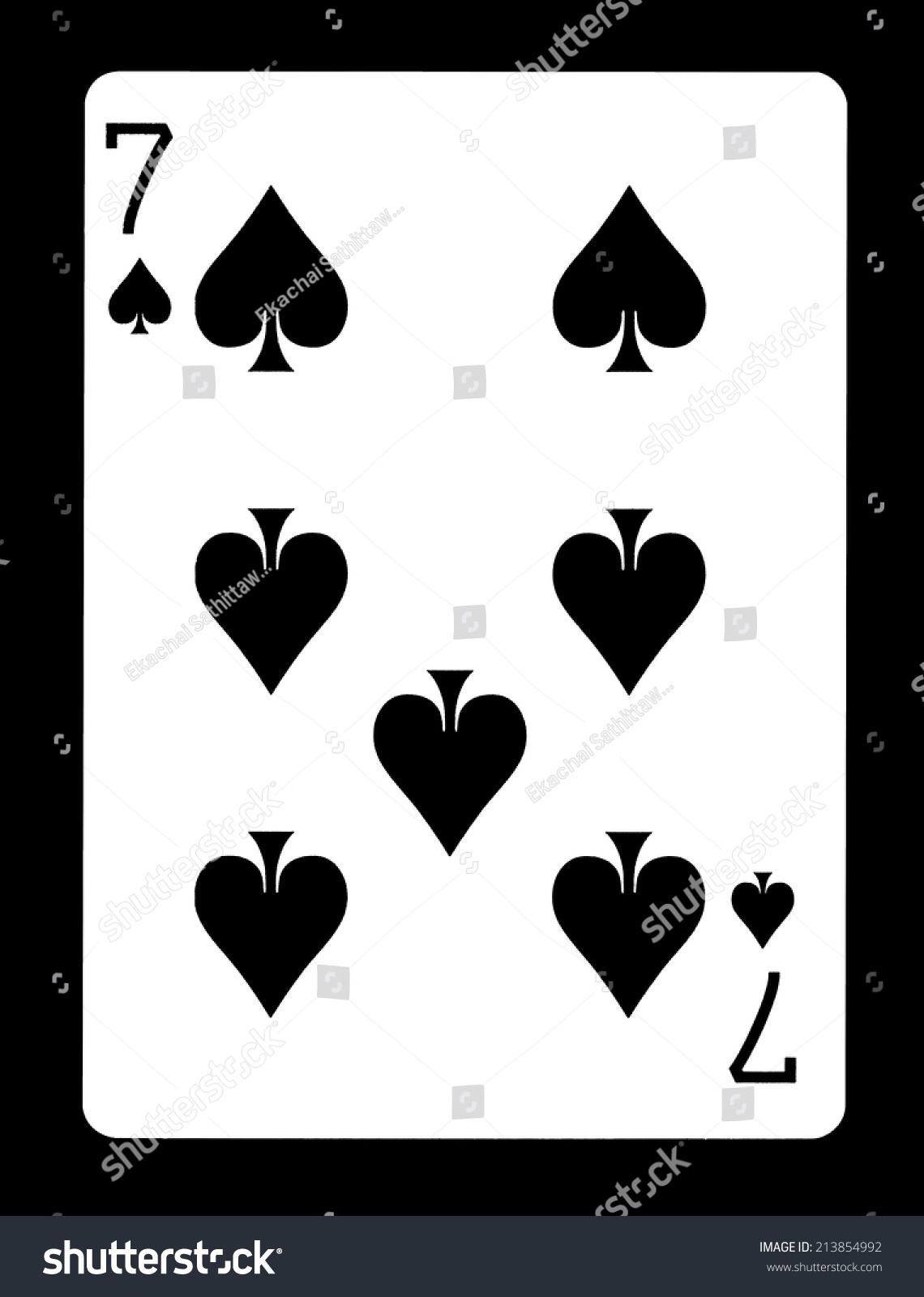 Seven Spades Playing Card Isolated On Stock Photo (Edit Now) 213854992