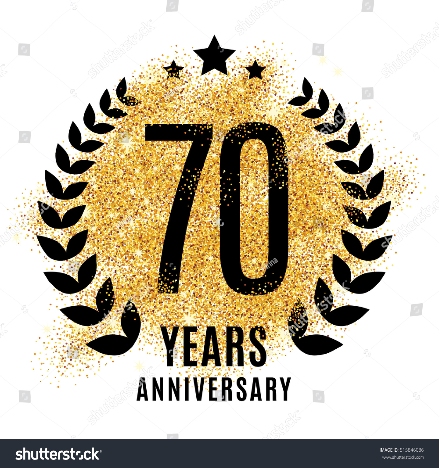 Seventy Years Golden Anniversary Stock Photo 515846086 : Shutterstock