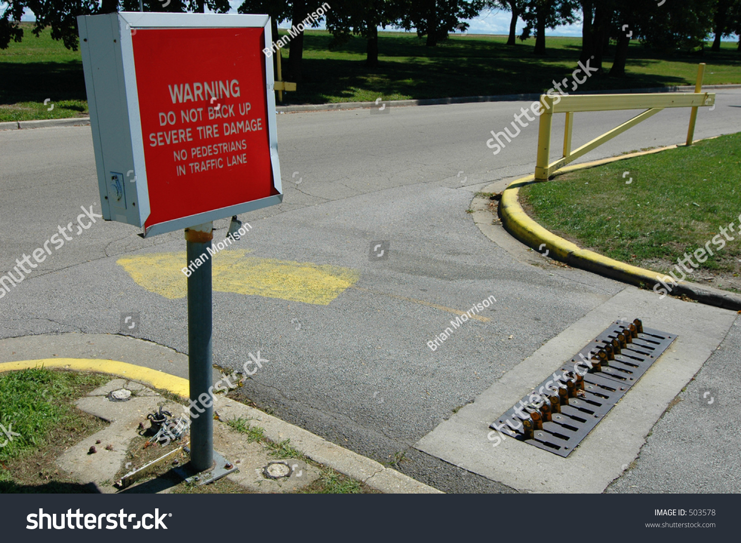 Severe Tire Damage Sign Spikes Stock Photo (Edit Now) 503578