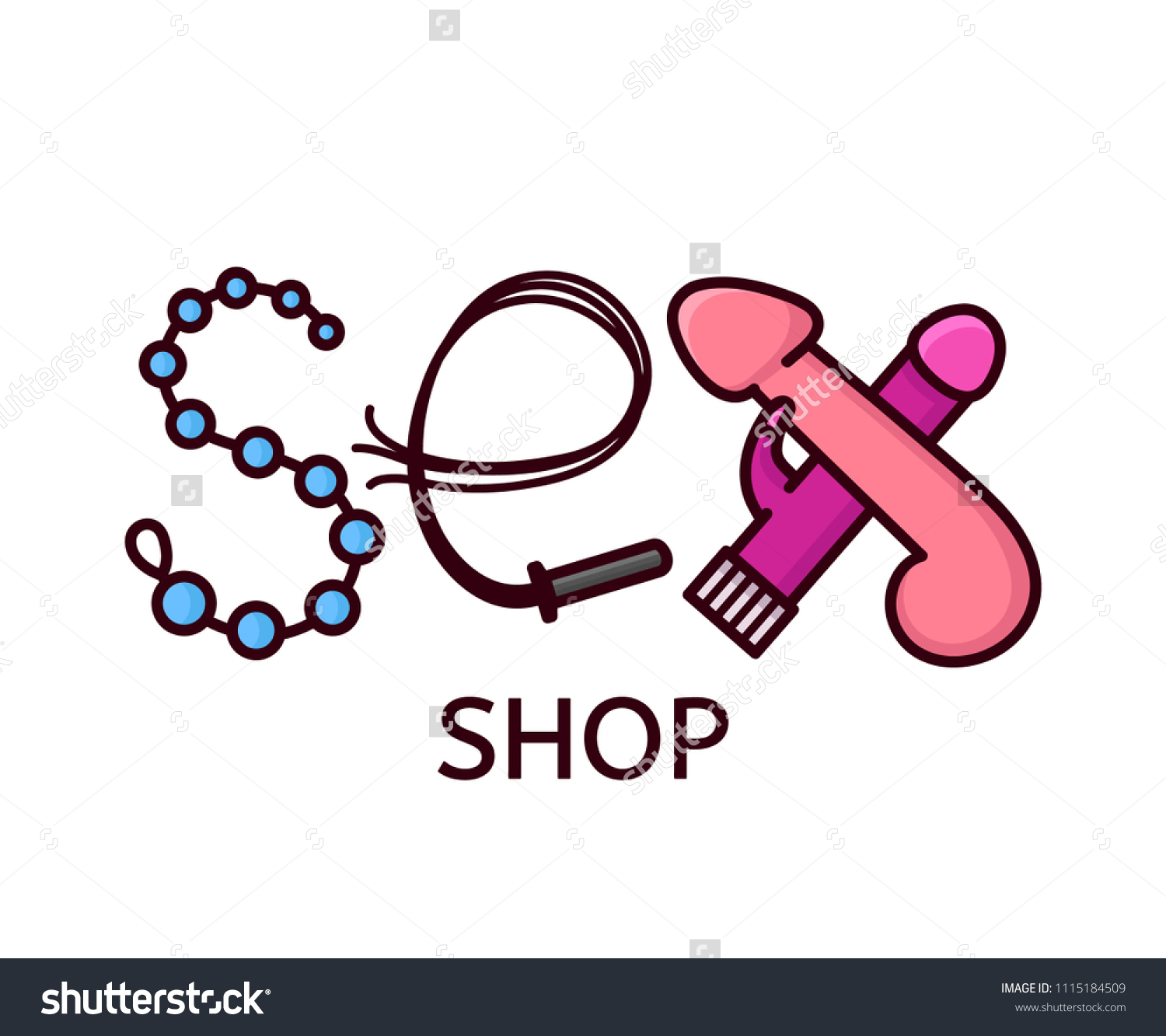 Sex Shop Logo Design Sex Letters Stock Illustration 1115184509 5977