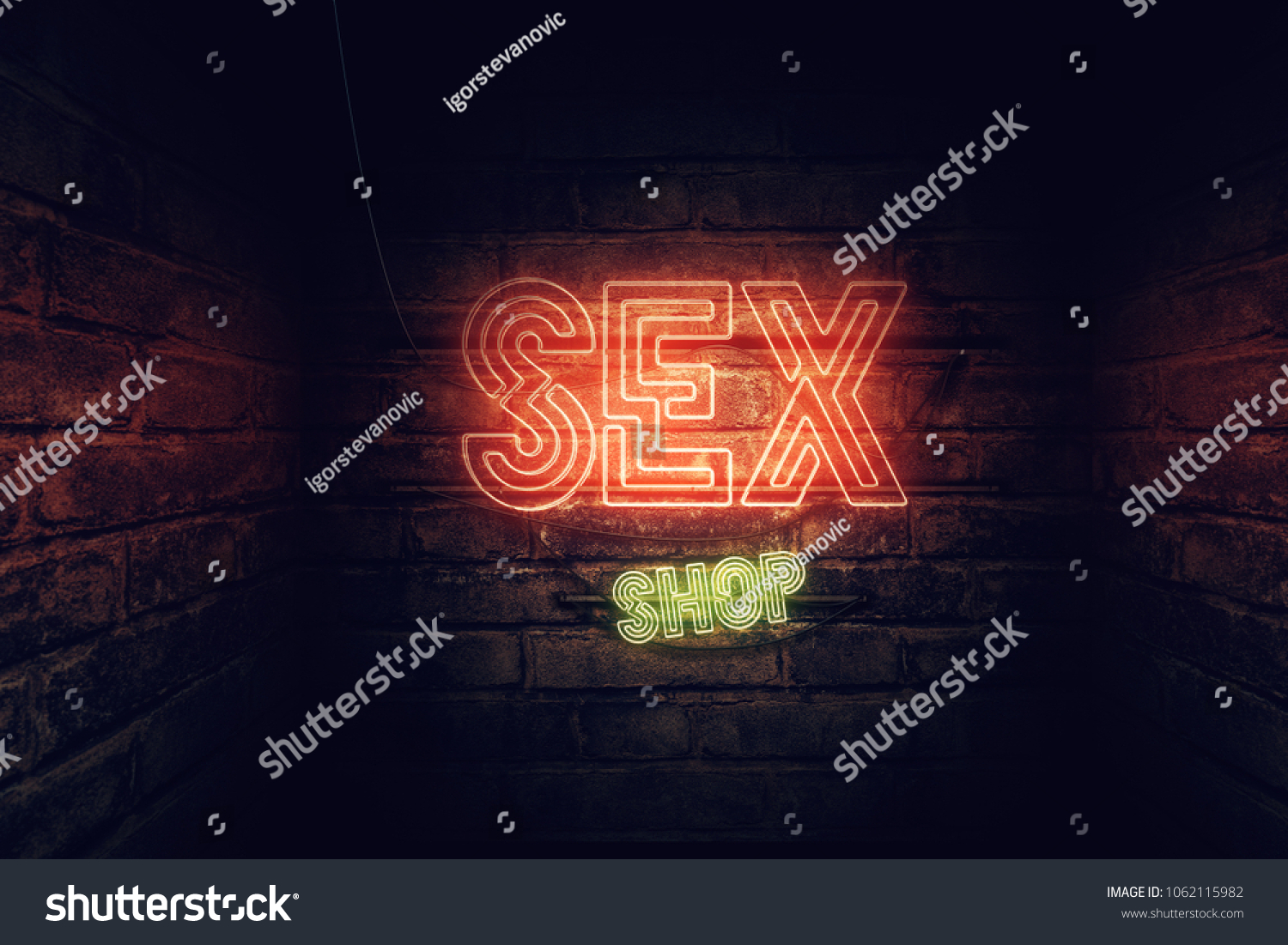 Sex Shop Neon Sign Conceptual 3d Stock Illustration 1062115982 Shutterstock 2885