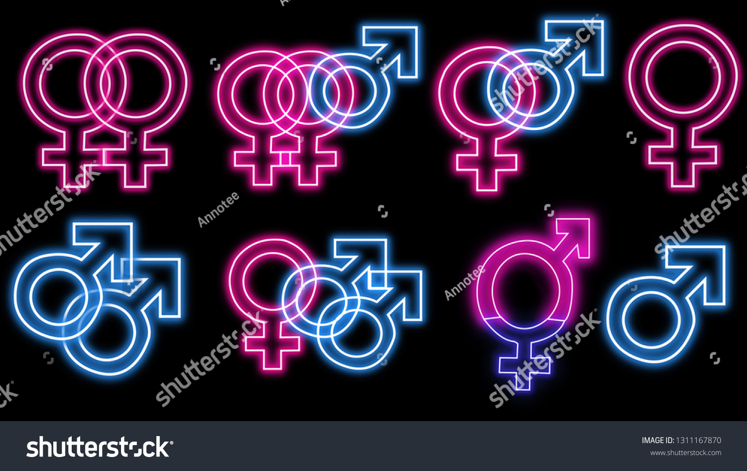 Sex Symbols Neon Style Stock Illustration 1311167870 Shutterstock