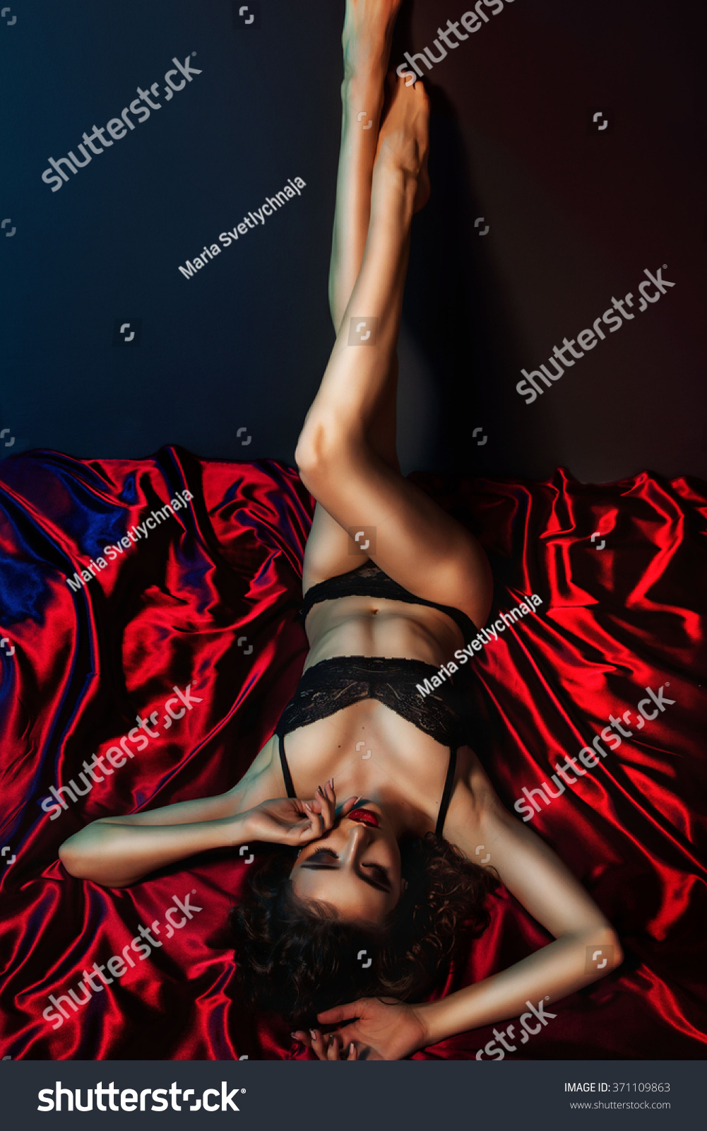 Sexy Hot Brunette Woman Lying On Stock Photo Edit Now