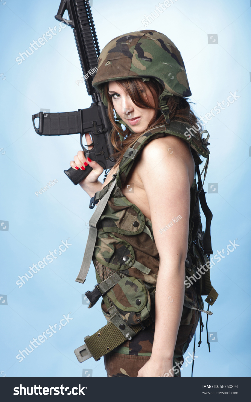 Photo De Stock Sexy Army Woman Assault Rifle Shutterstock