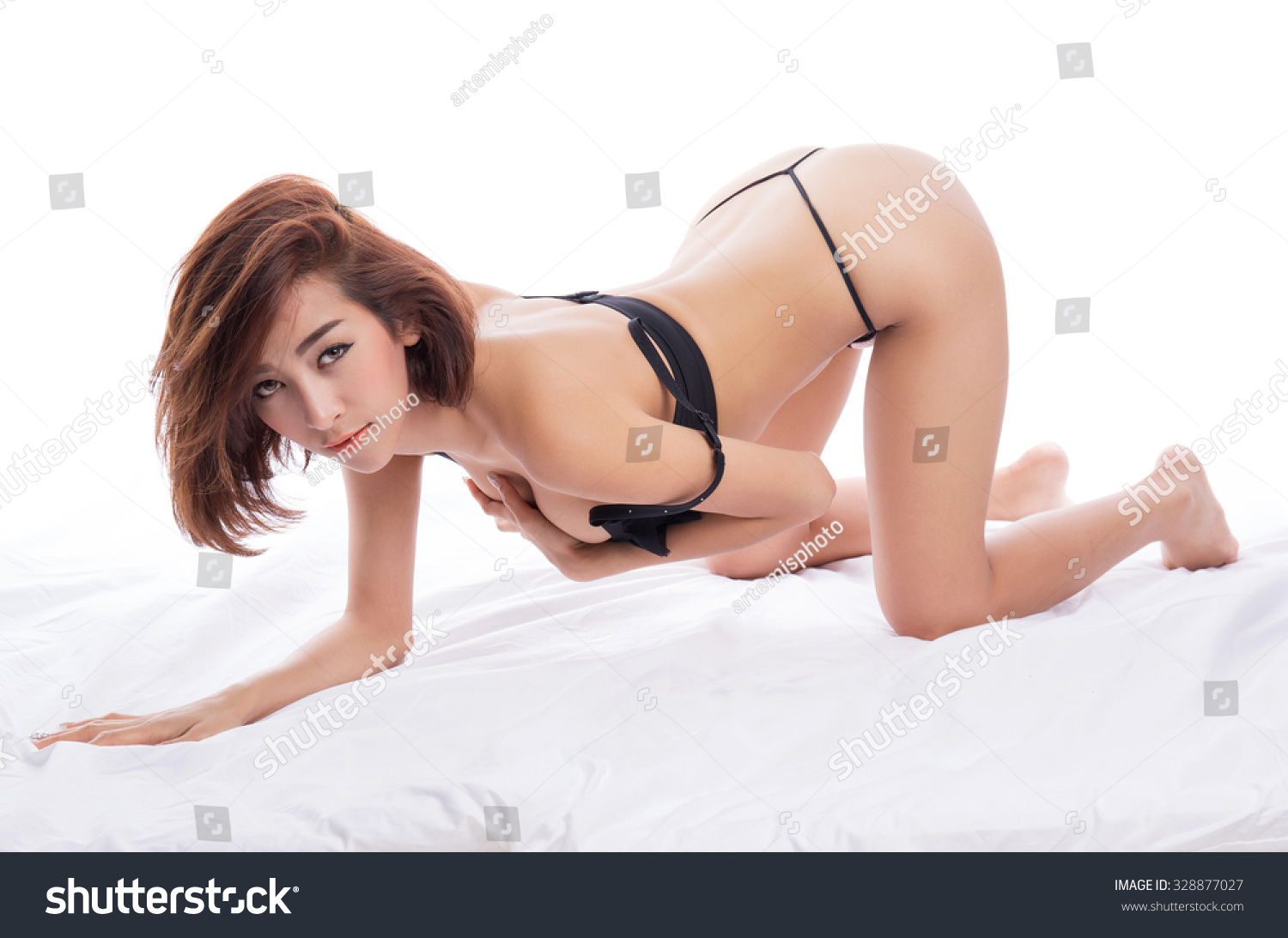 Sexy Asian Woman Lingerie Lying On Ảnh có sẵn chỉnh sửa ngay Shutterstock