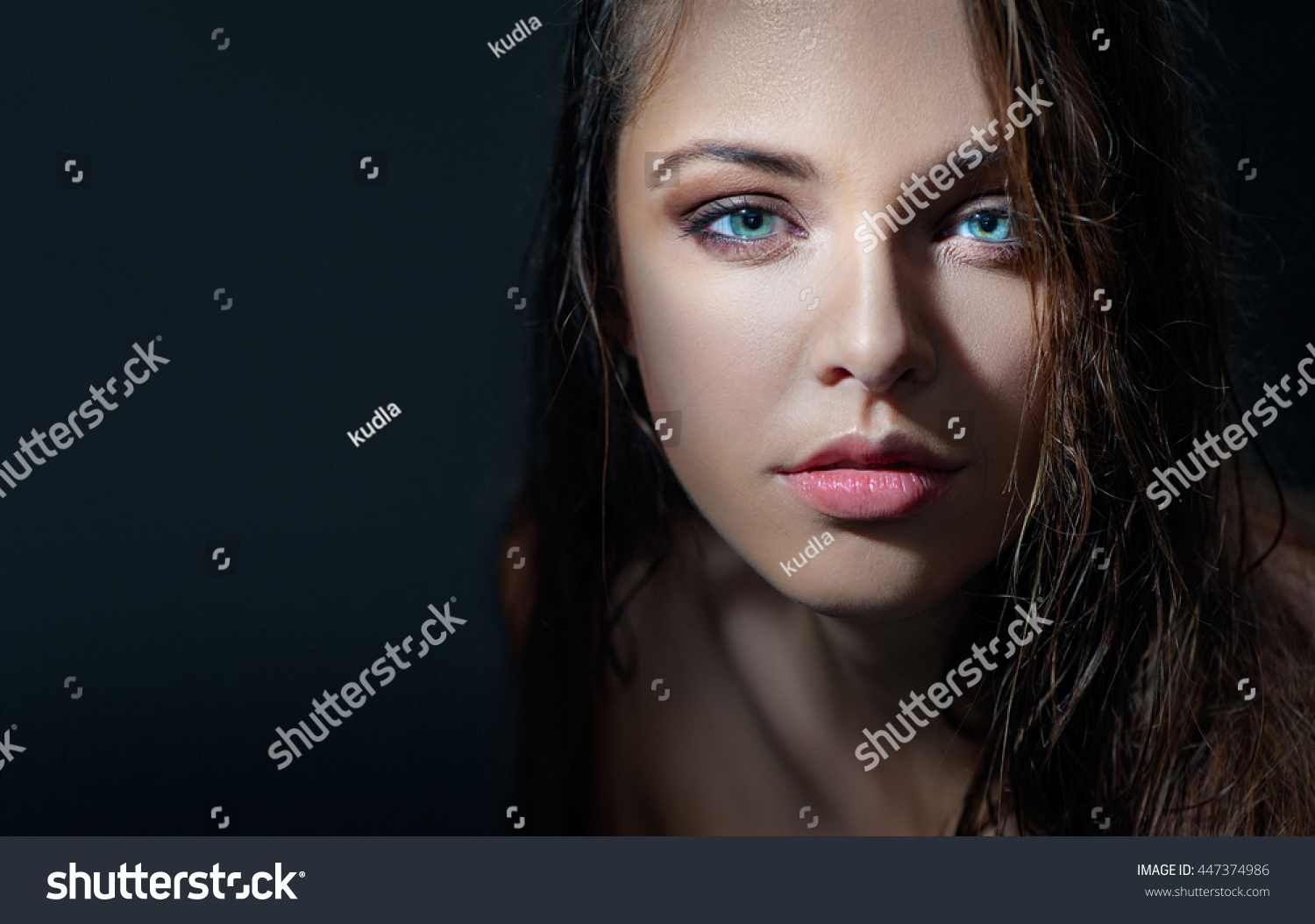 Female blue eyes dark hair Images, Stock Photos & Vectors | Shutterstock