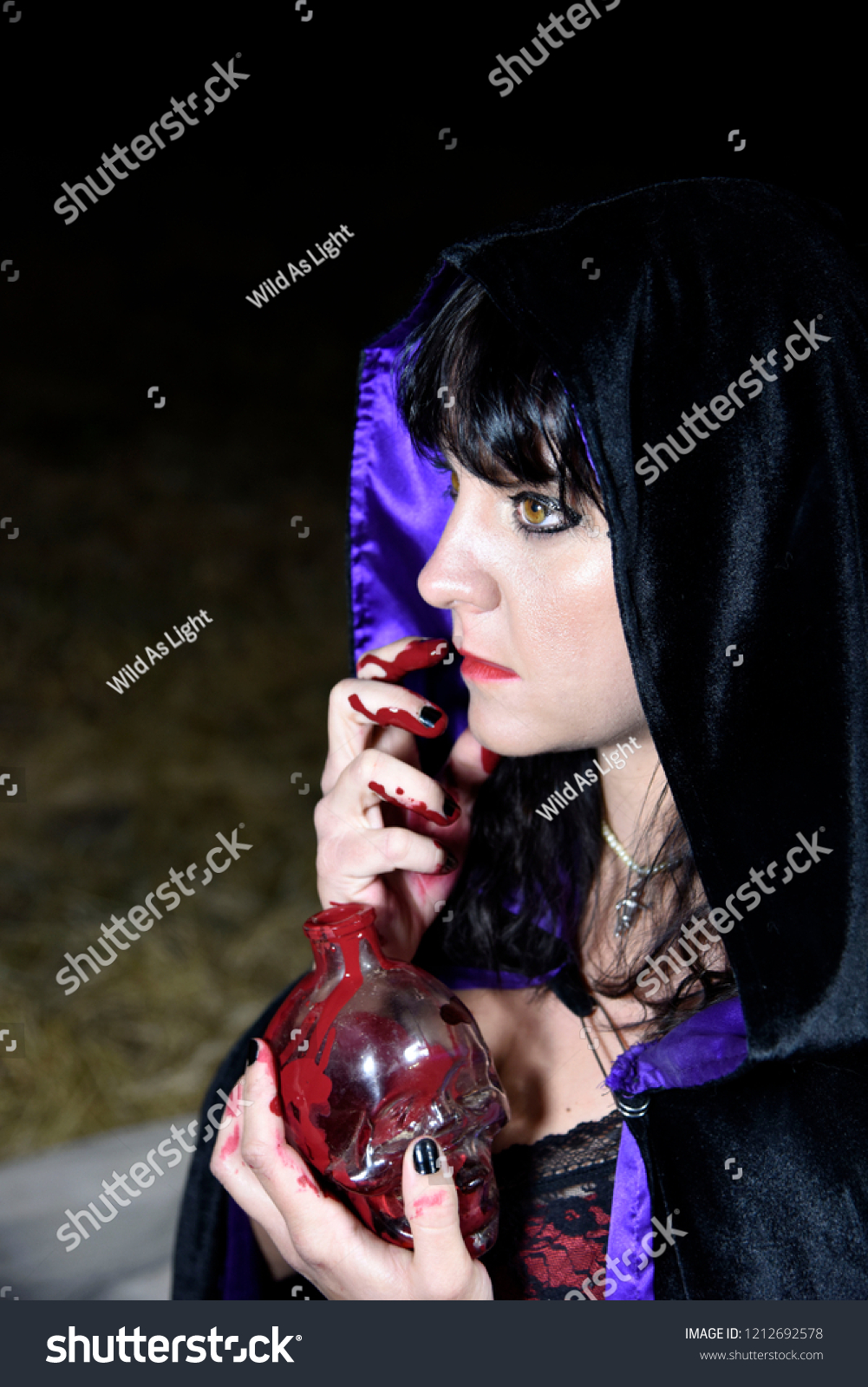 Sexy Black Metal Goth Woman Black Shutterstock