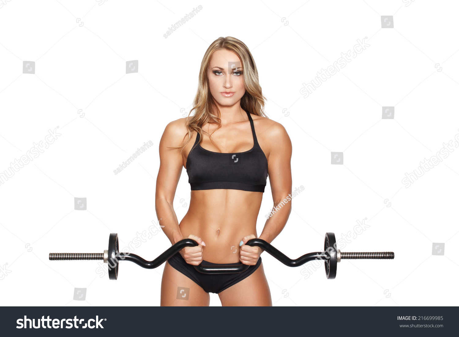 Sexy Blonde Fitness Model Workout Olympic Stock Photo Edit Now 216699985