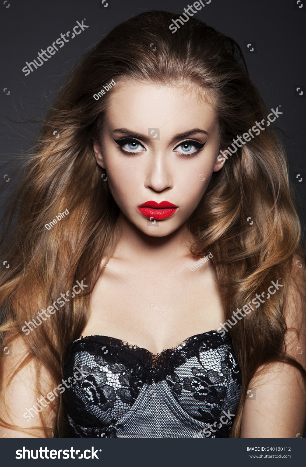 Sexy Blonde Hair Woman Black Bra Stock Photo Edit Now 240180112