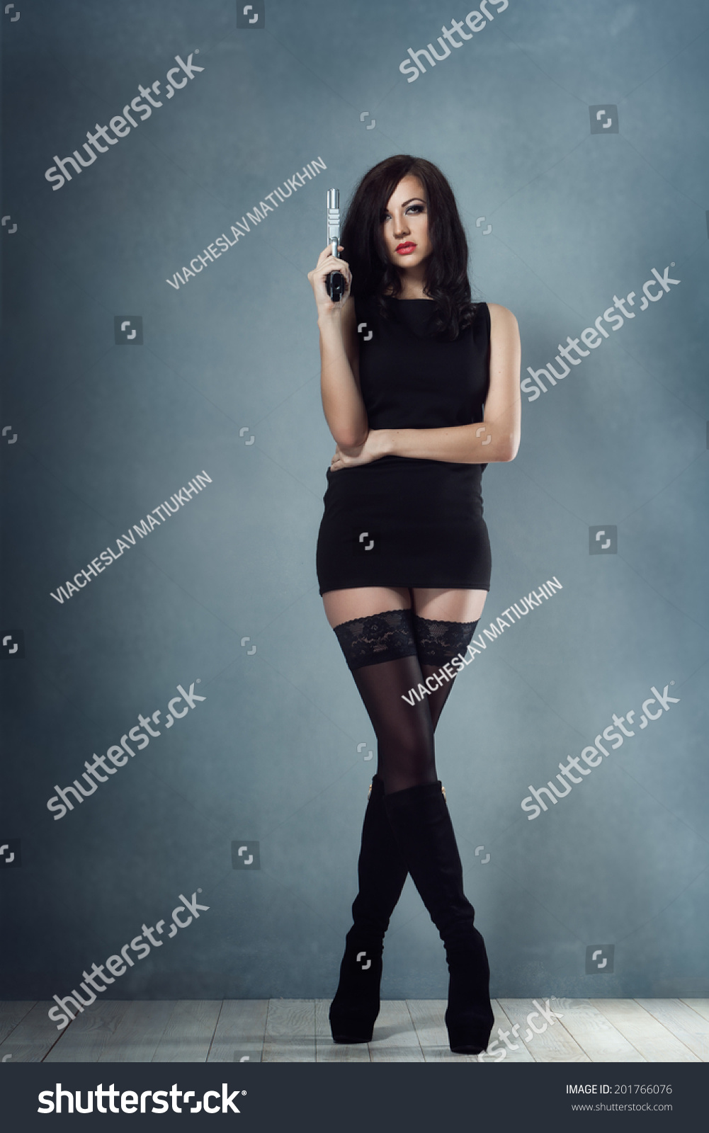 dress with stockings and boots