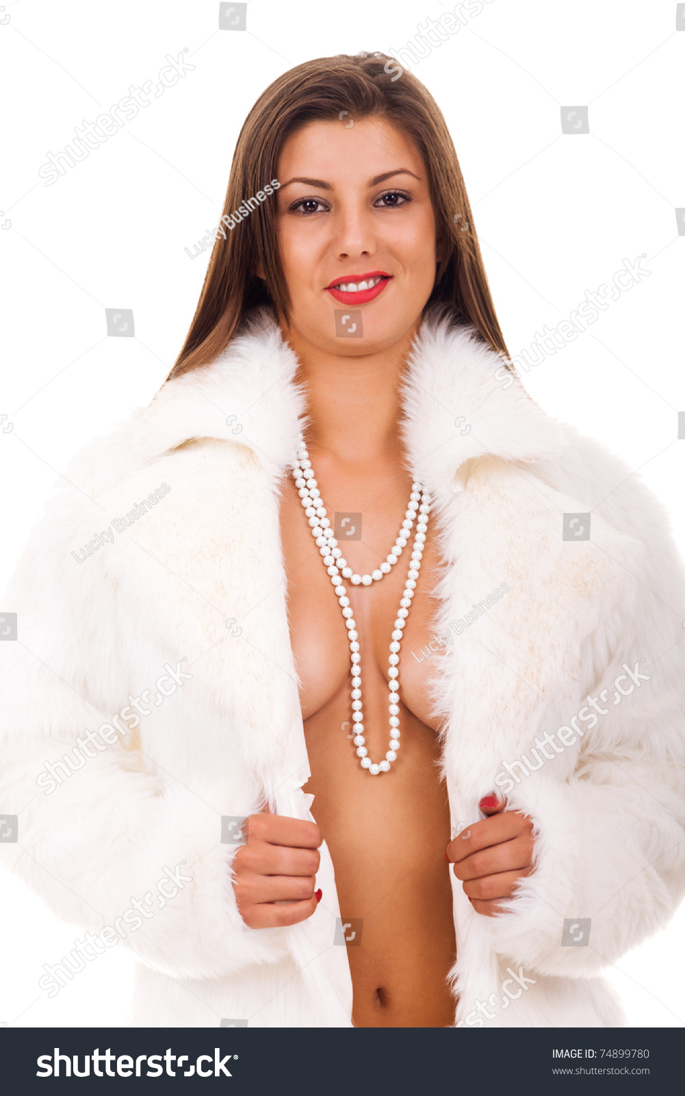 Nude Woman With Pearl Necklace