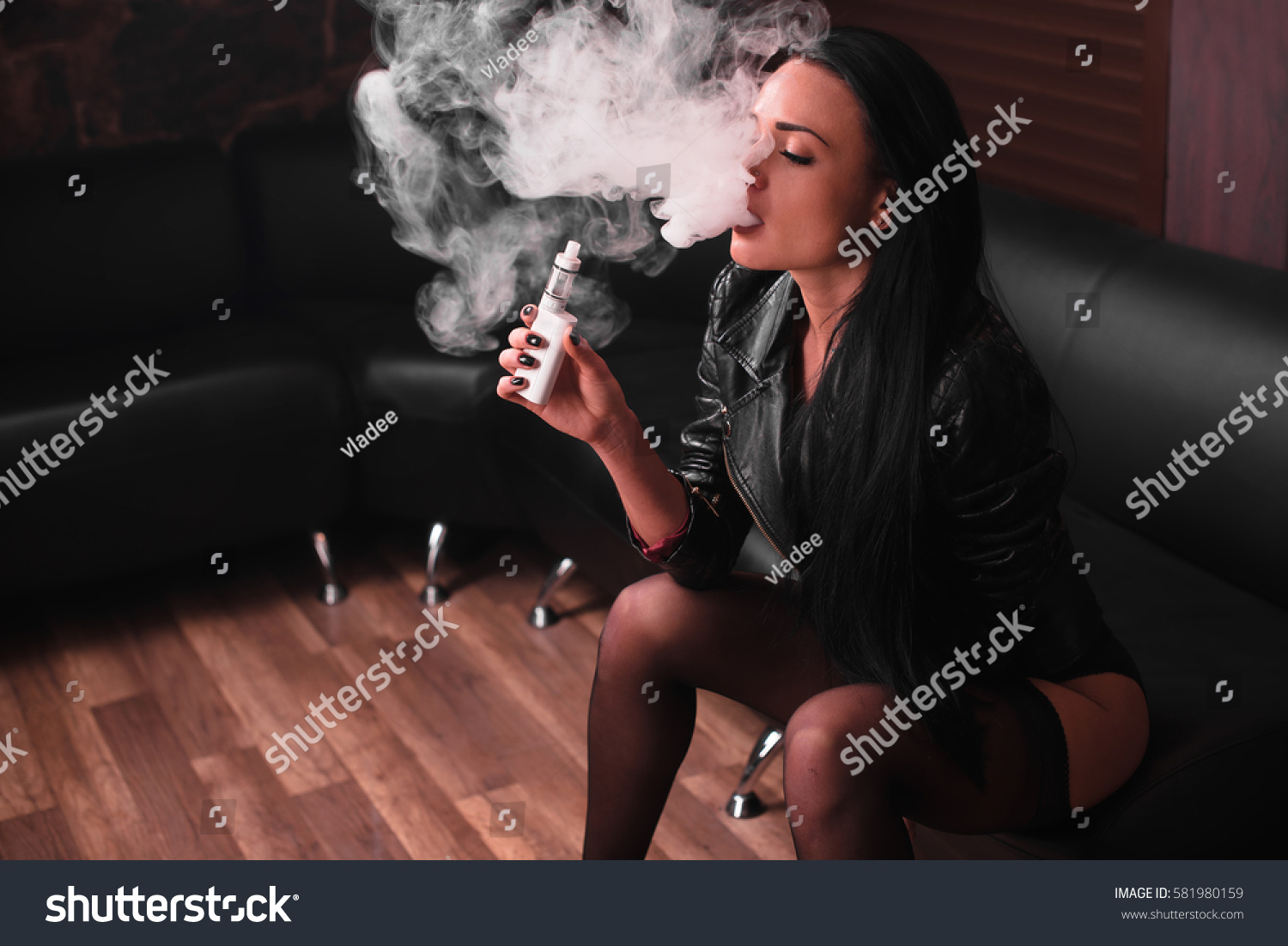 Brunette Smoking