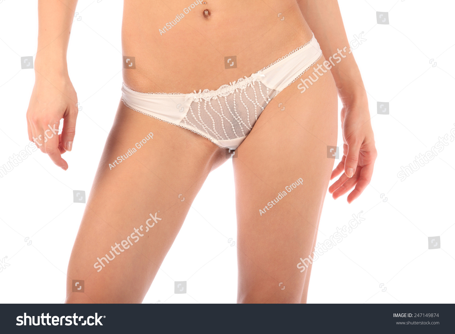 A beautiful white ass in white thong panties