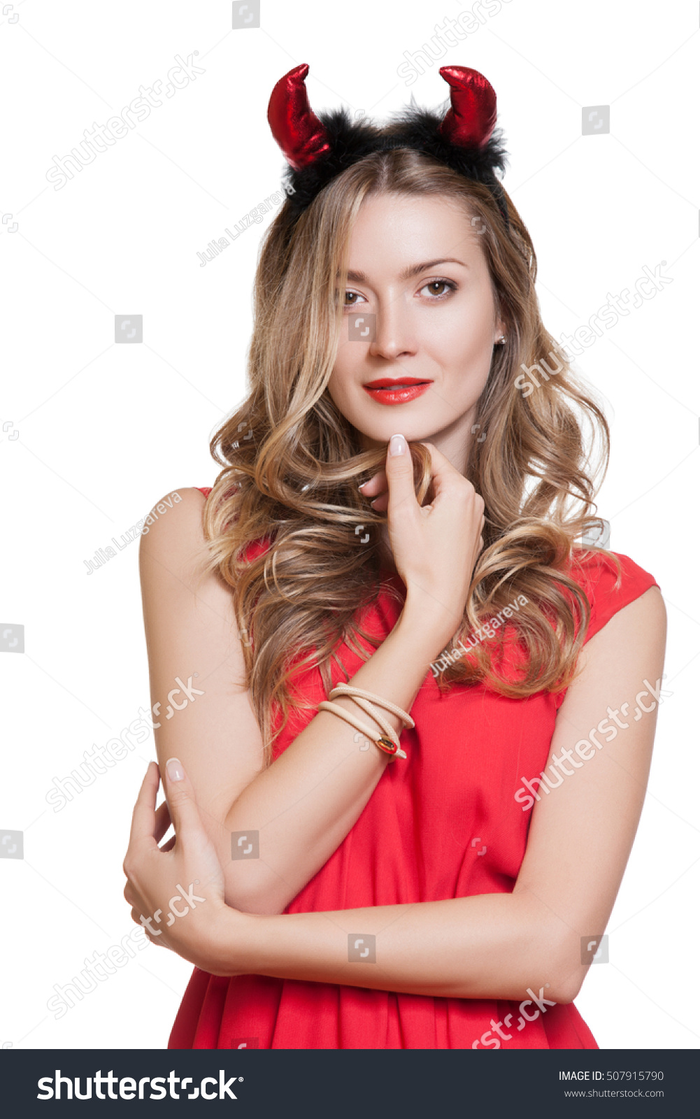 Sexy Devil Woman Devil Red Dress Stock Photo 507915790 - Shutterstock