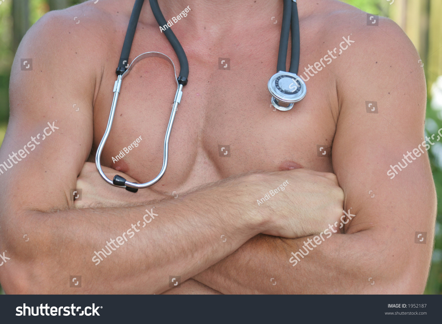 Sexy Doctor Fit Male Stethoscope Showing Stock Photo 1952187 Shutterstock