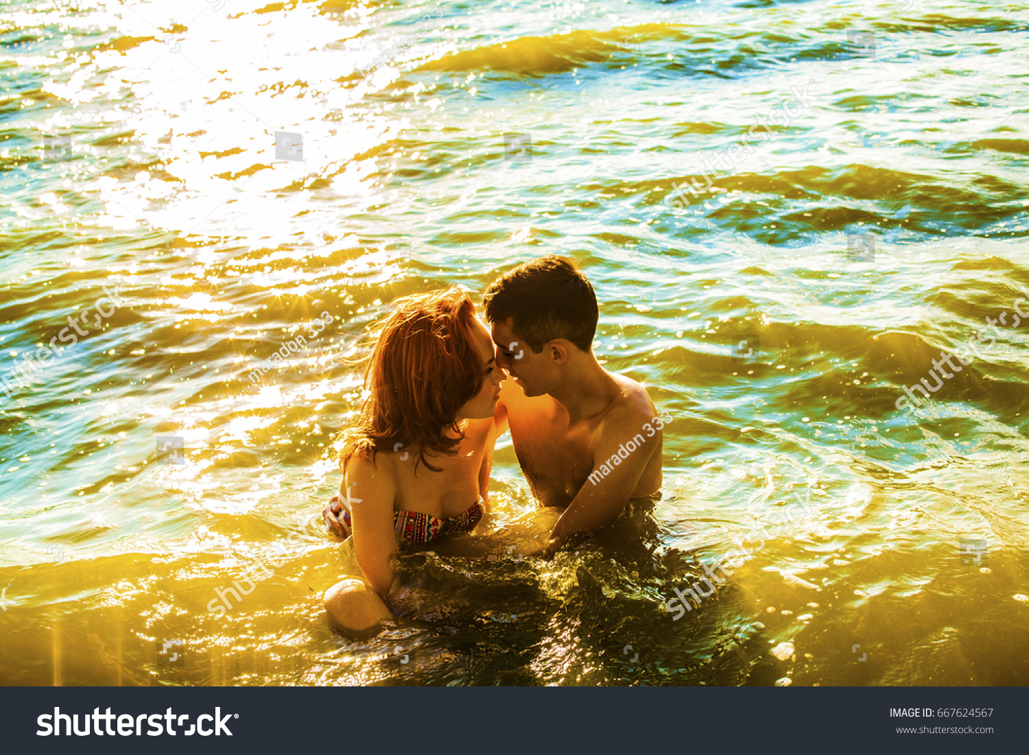 Sea erotic kiss