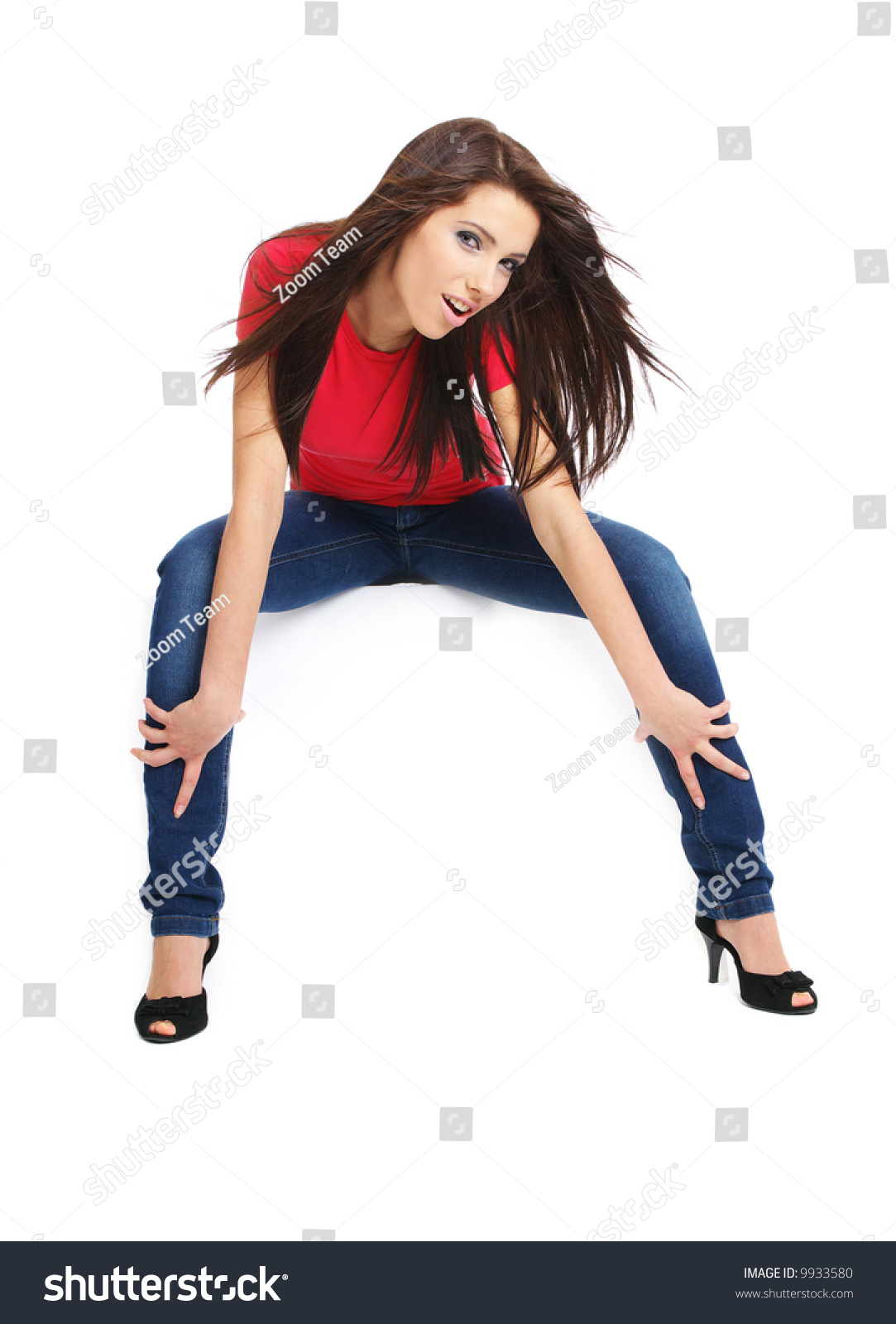 Sexy Girl Jeans Sitting On WhiteẢnh Có Sẵn9933580 Shutterstock 