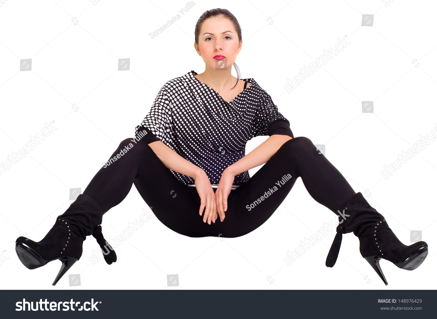 Стоковая фотография 148976429 Sexy Girl Posing His Legs Apart