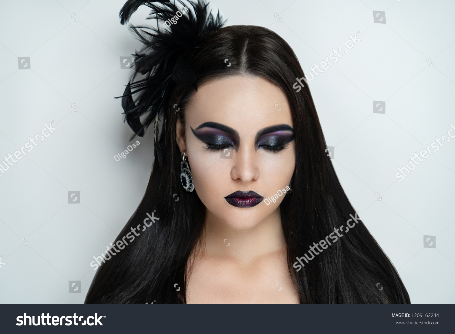 Sexy Girl Gorgeous Black Hair Professional Stock Photo Edit Now