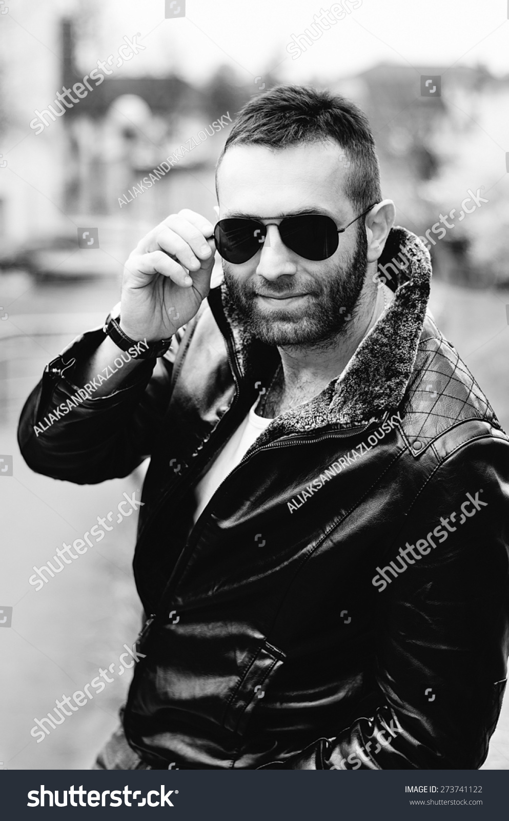 Sexy Guy Attitude Wearing Leather Jacket Stock Photo 273741122 ...