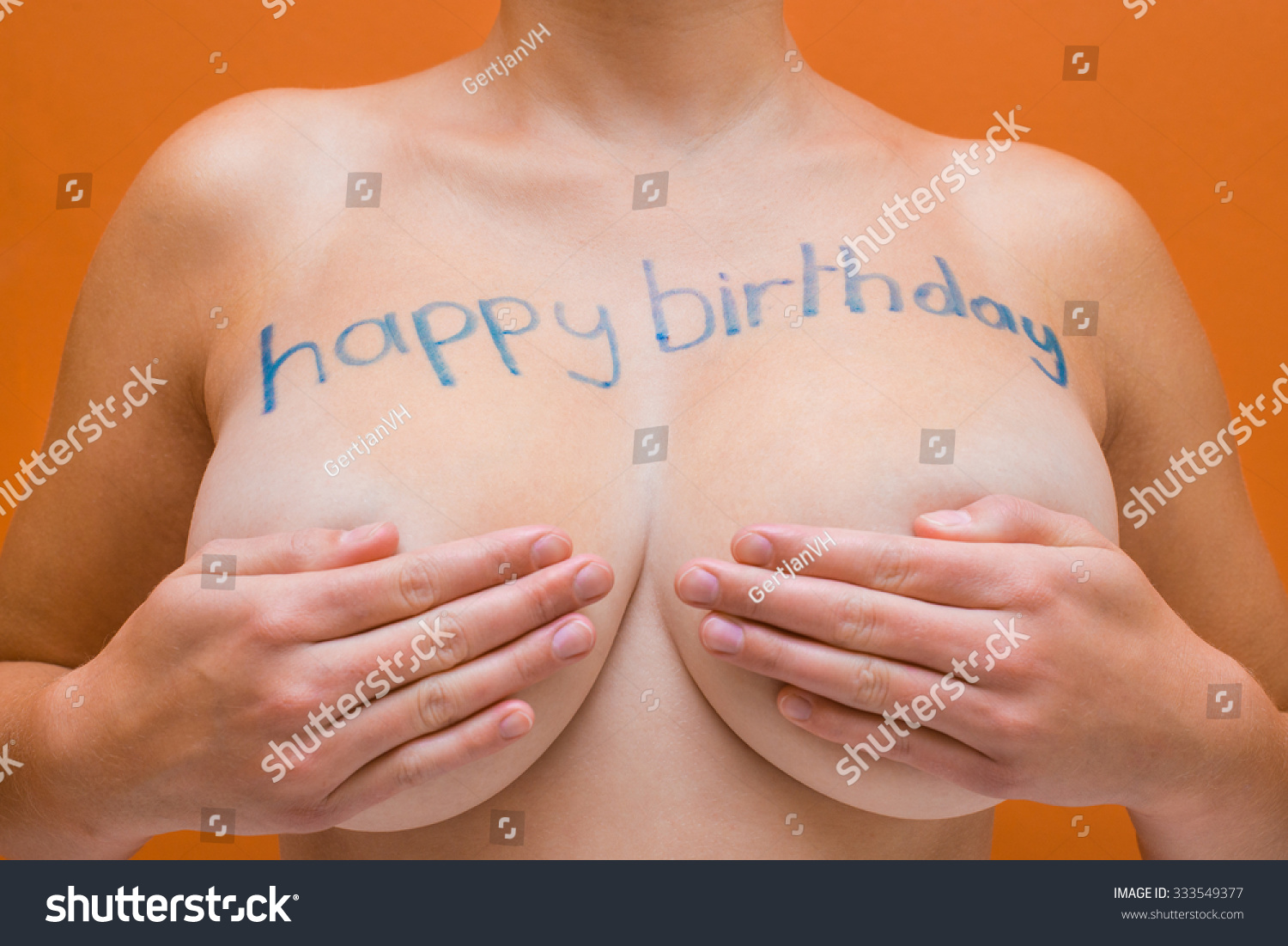 Nude Girl On Birthday Card