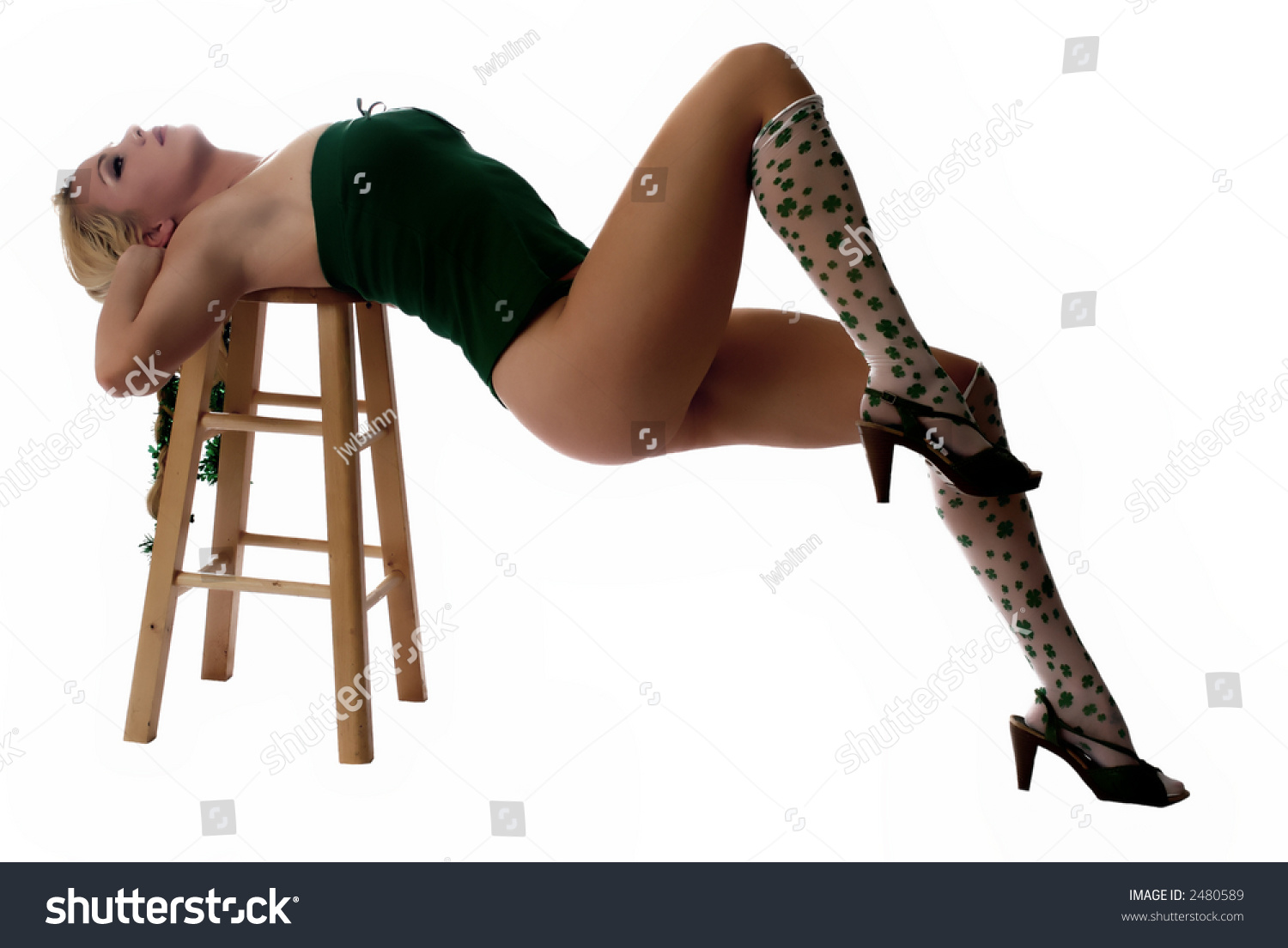 Sexy Irish Lass Posing On Stool Foto Stok 2480589 Shutterstock 