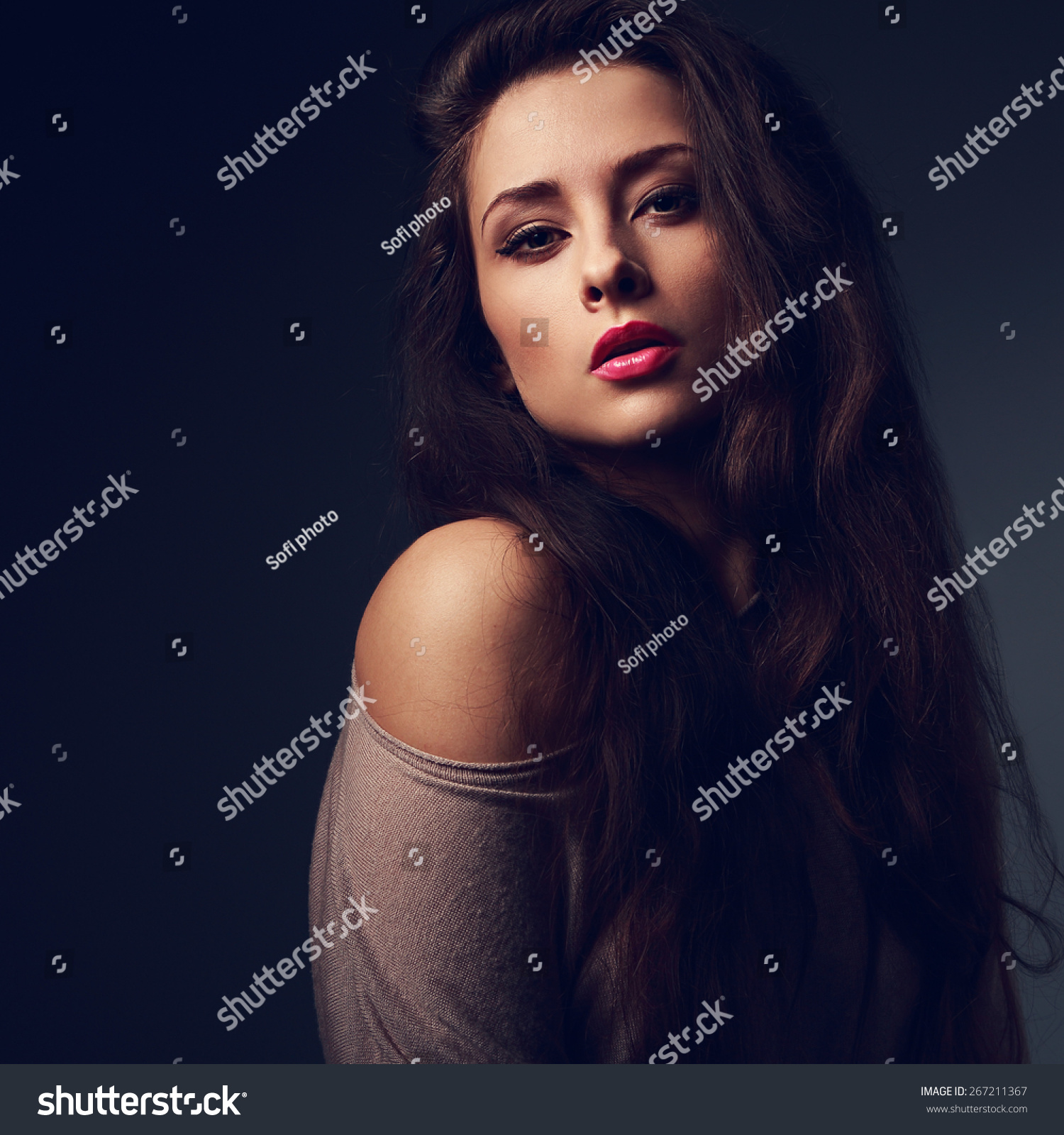 Sexy Long Hair Woman Hot Pink Stock Photo (Edit Now) 267211367