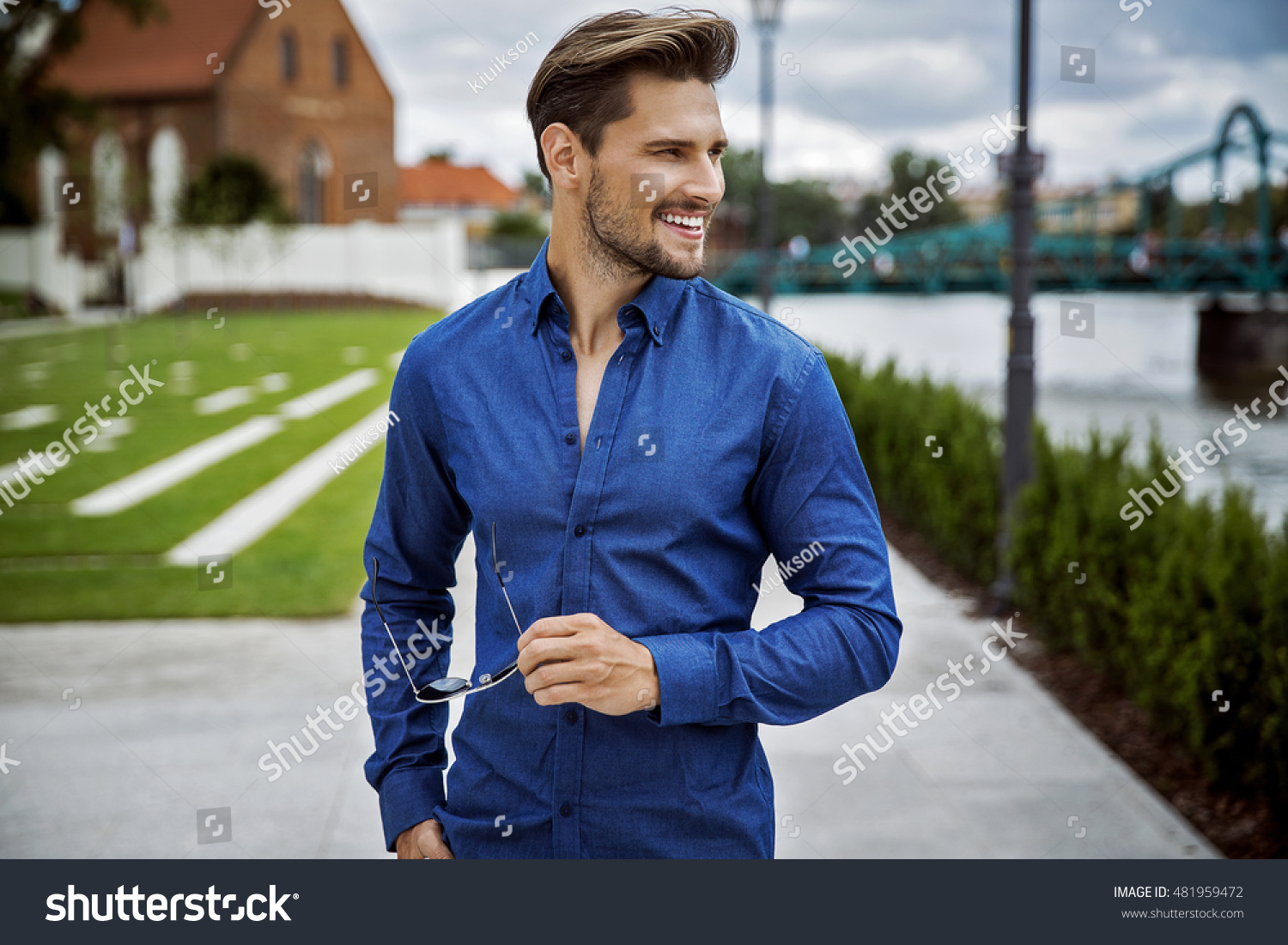 Sexy Male Model Smiling Stock Photo (Edit Now) 481959472