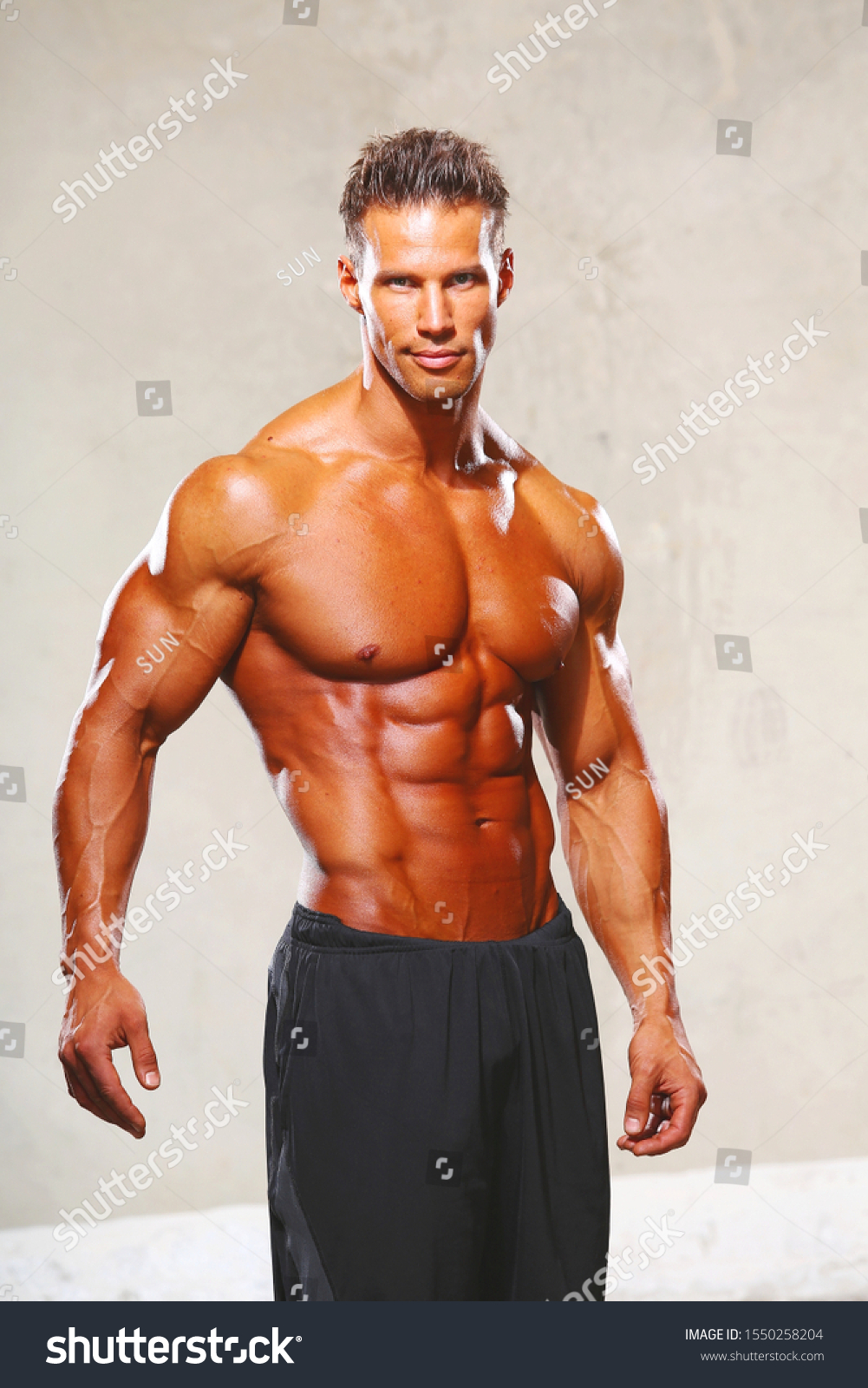 Sexy Muscular Man Fitness Model Underwear Foto De Stock Shutterstock