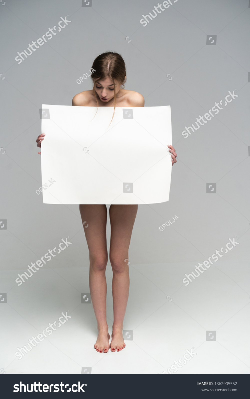 Sexy Naked Girl Poster Clean Skin Stock Photo Edit Now