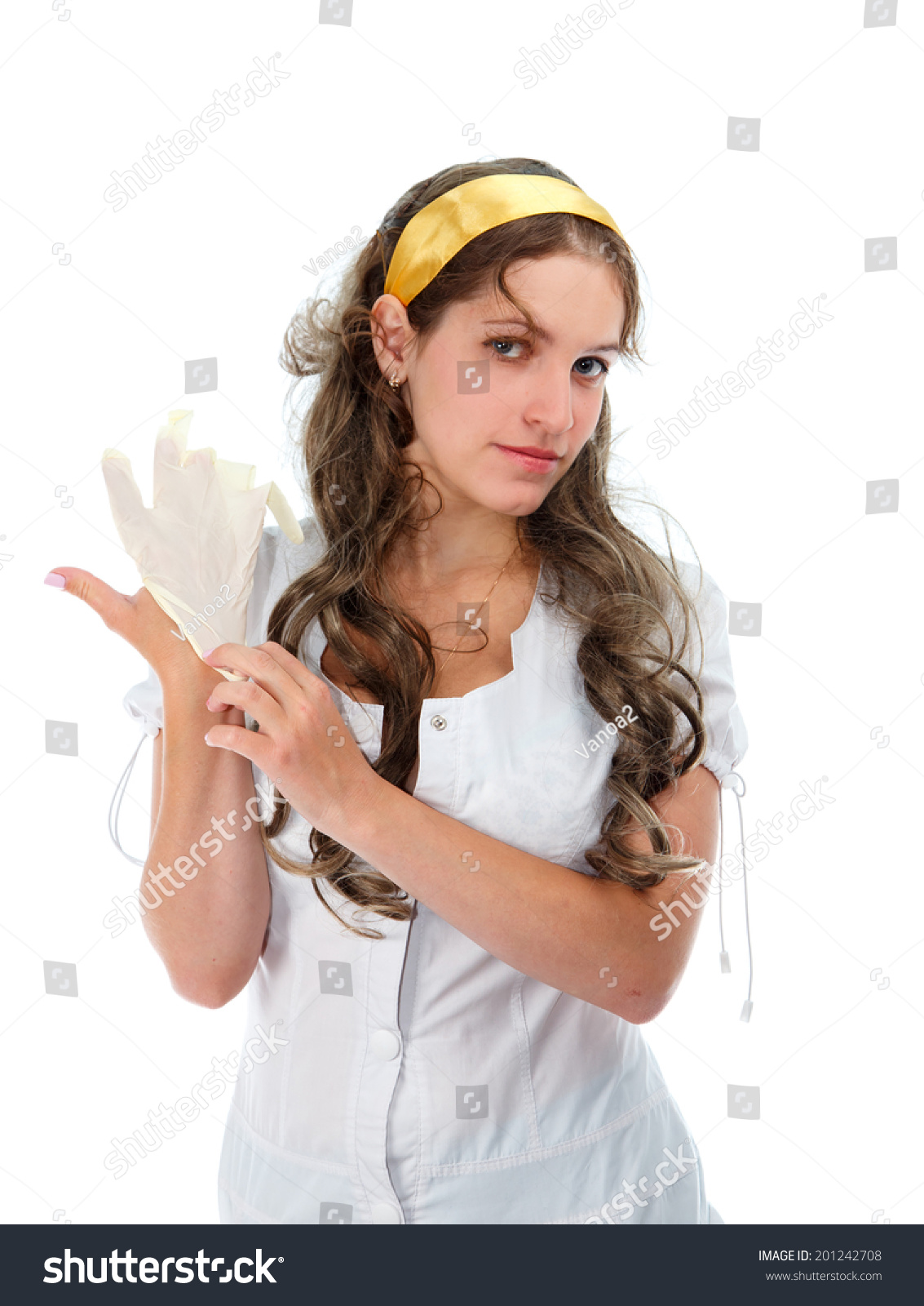 Sexy Nurse Puts On Latex Glove ภาพสต็อก 201242708 Shutterstock