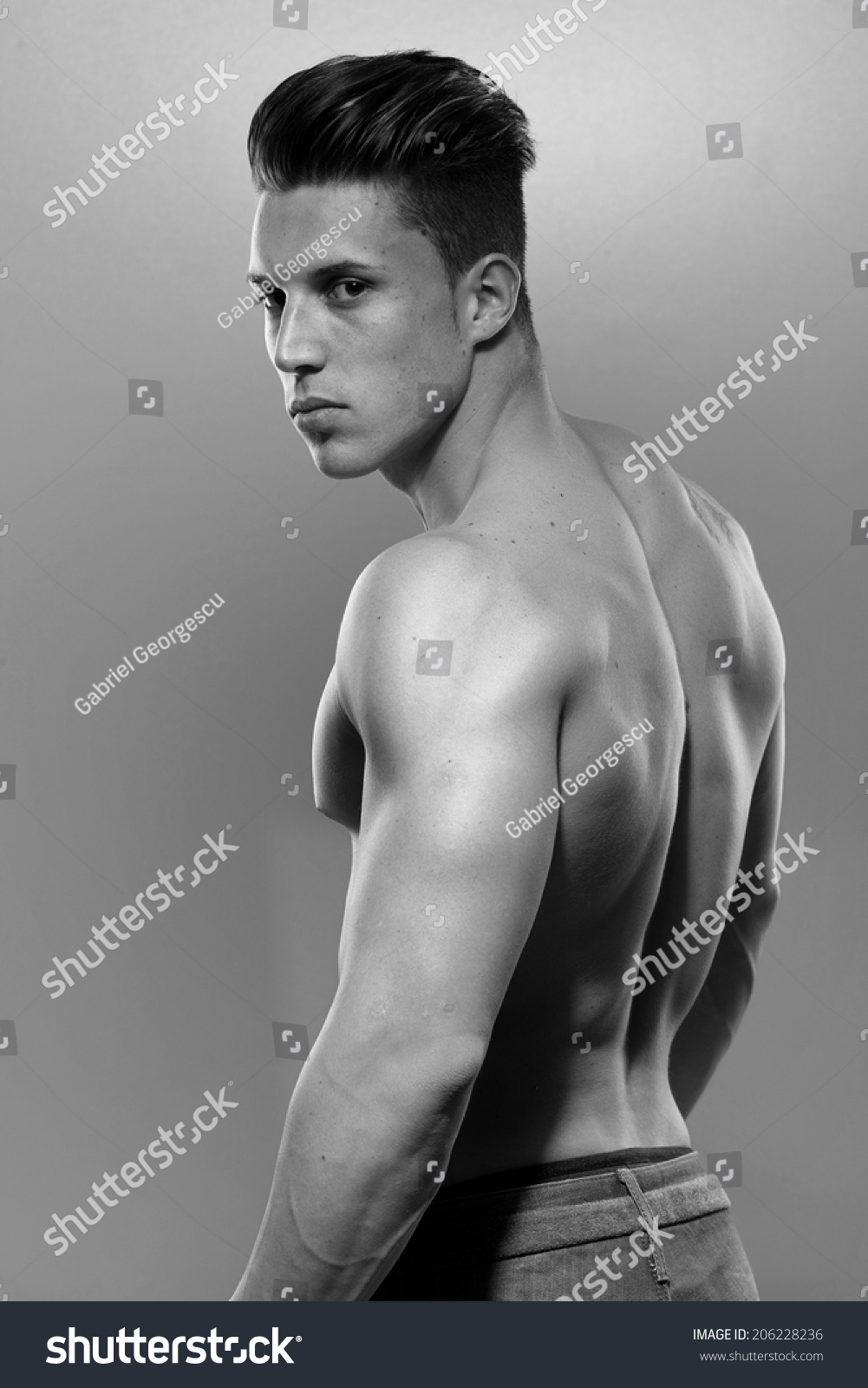 Sexy Portrait Very Muscular Shirtless Male ภาพสต็อก 206228236 Shutterstock