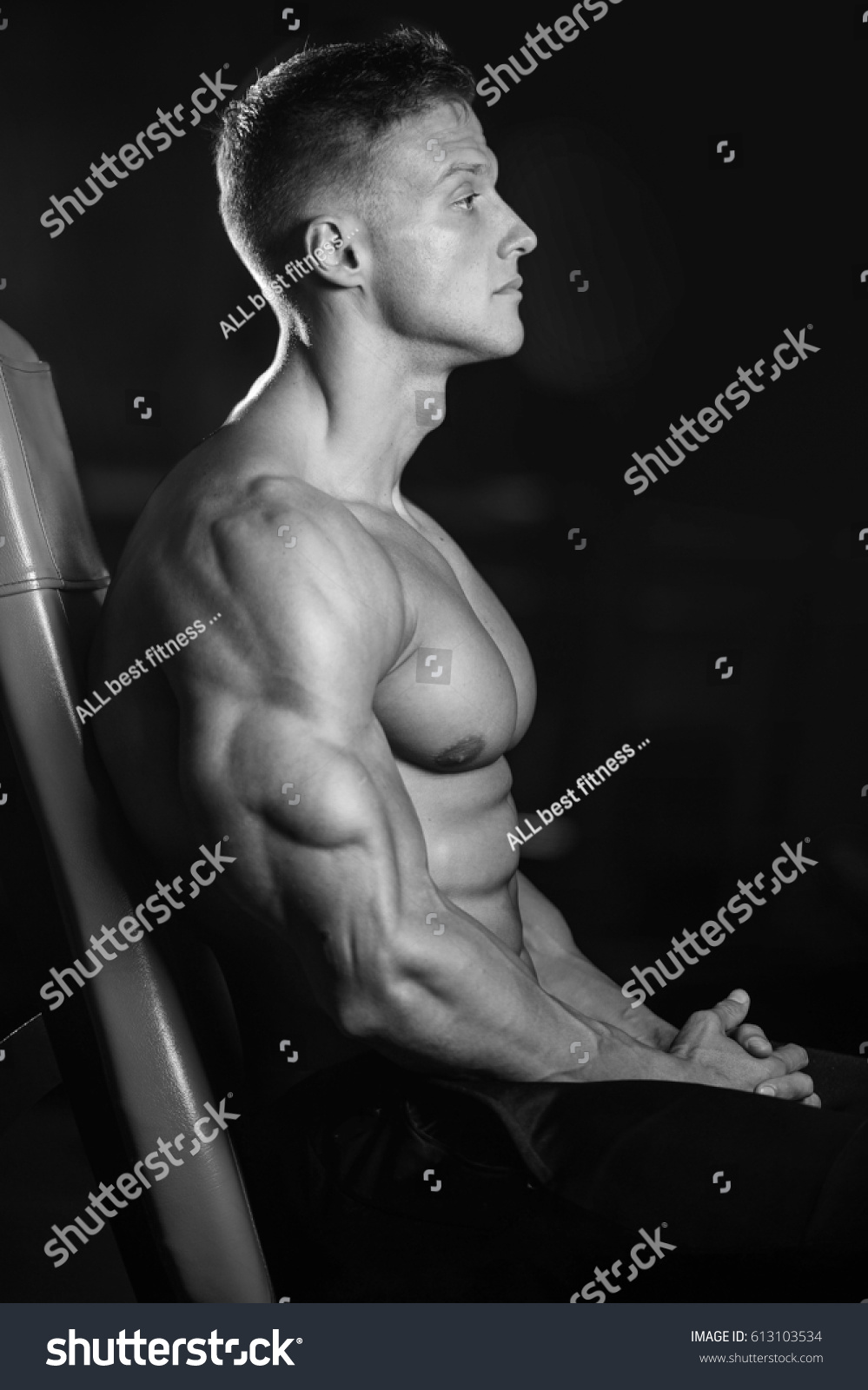 Sexy Portrait Very Muscular Shirtless Male Shutterstock