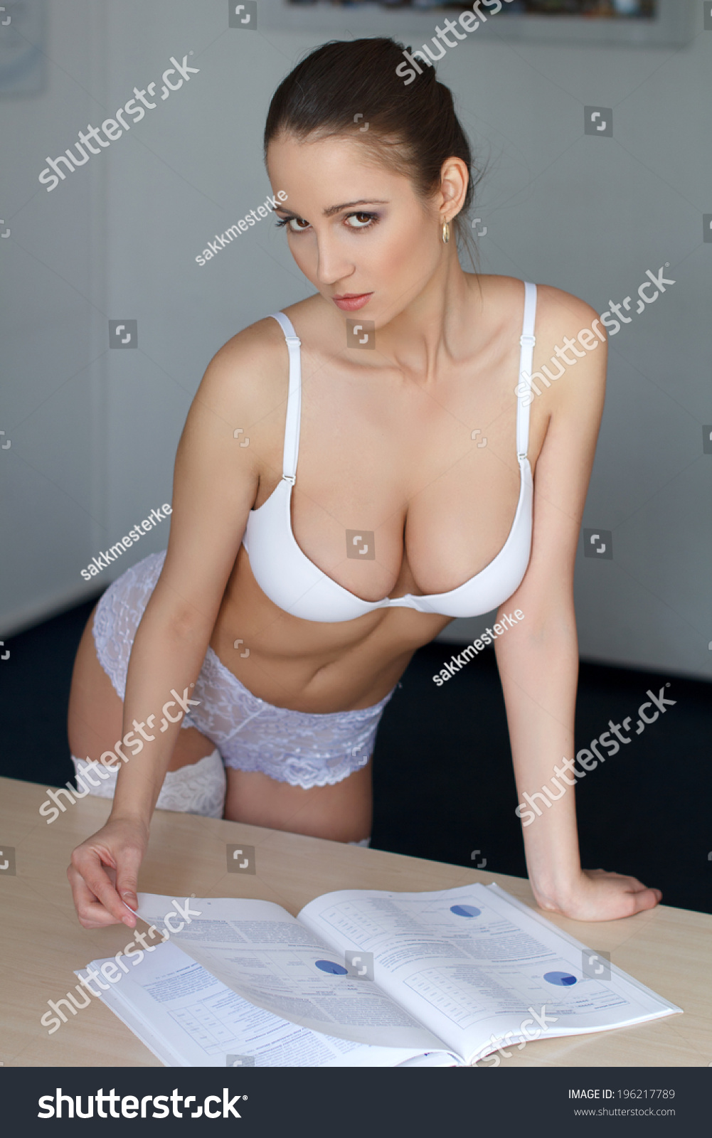 Sexy Secretary Large Breasts Seduction Stockfoto 196217789 Shutterstock 8432