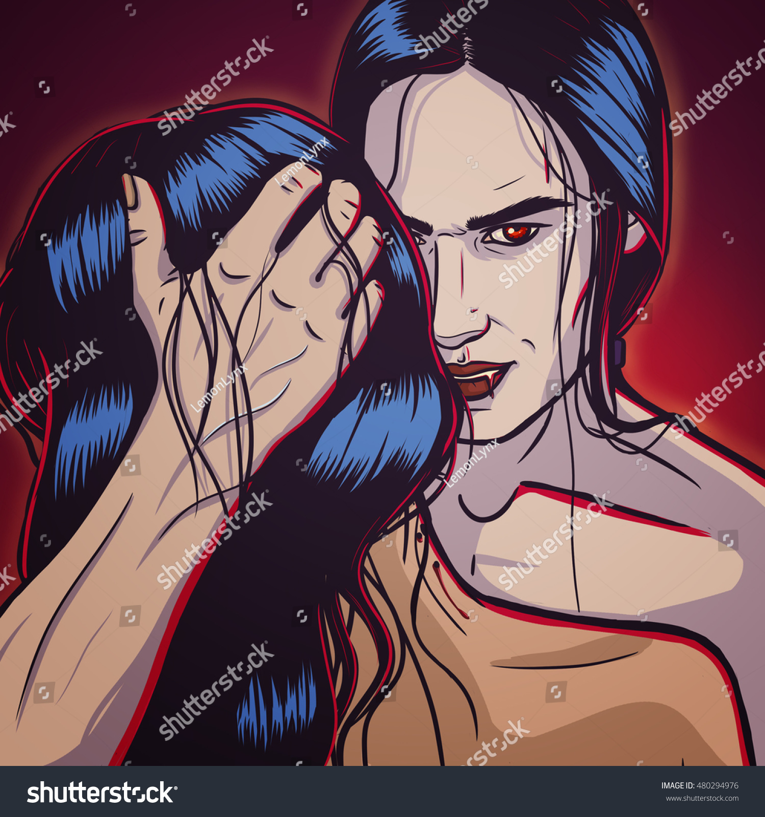 Sexy Vampire Couple Handsome Halloween Vampire Stock Illustration 480294976 4842