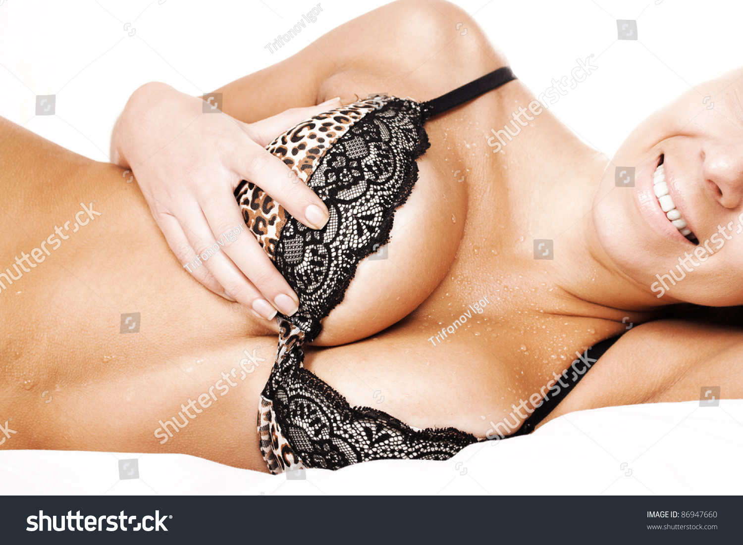 Busty sexy black girls Sexy Wet Busty Girl Black Lingerie Stock Photo Edit Now 86947660