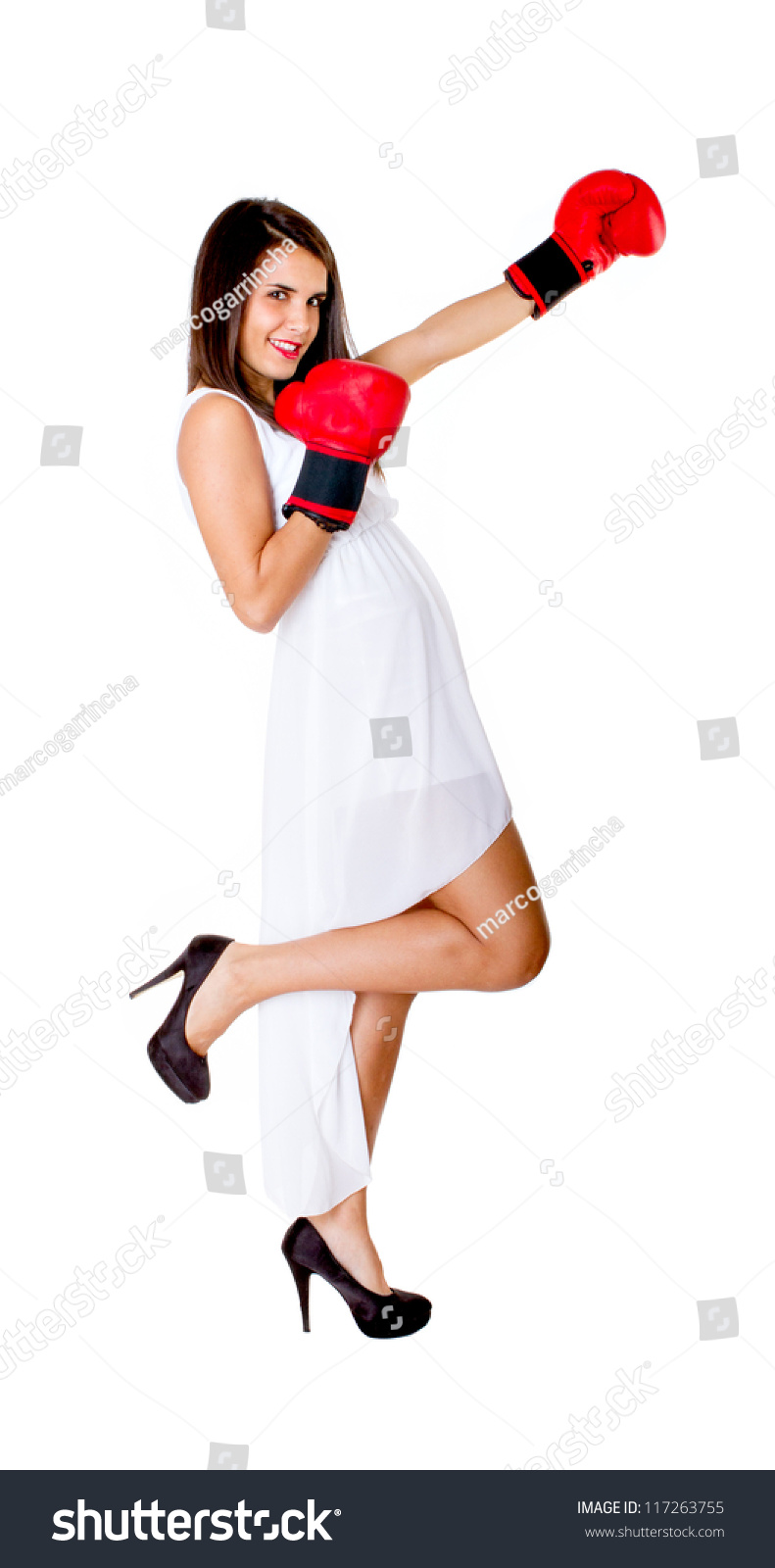 Sexy Woman Boxing Kick Boxing Stock Photo 117263755 - Shutterstock