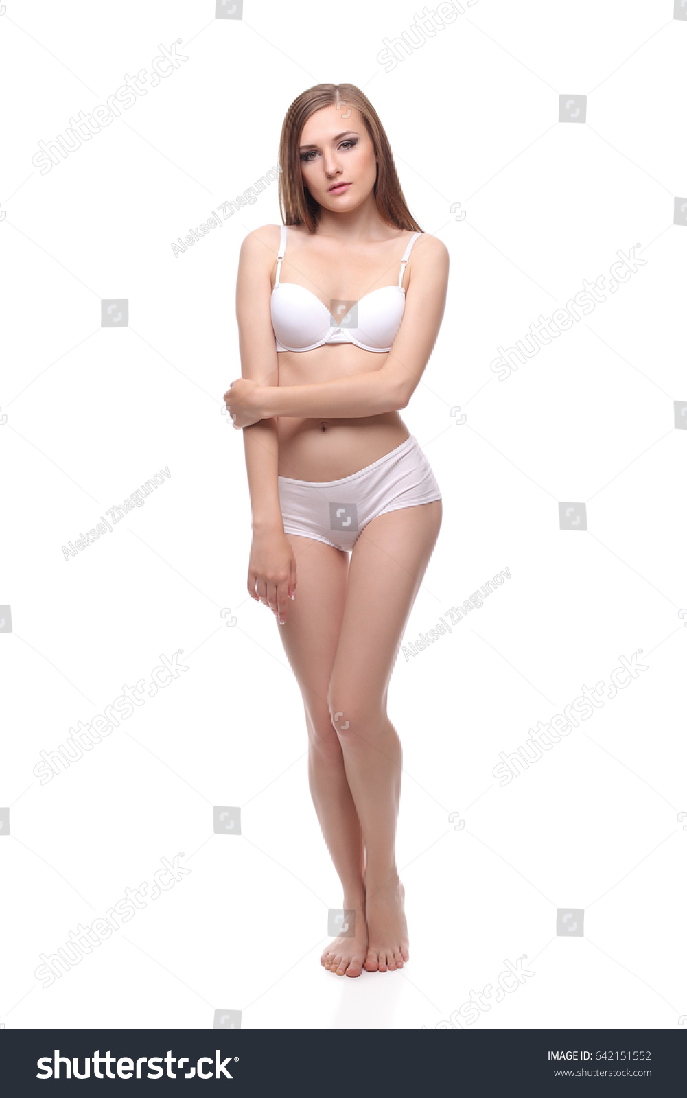 Sexy Woman White Lingerie Gorgeous Figure Stock Photo Shutterstock