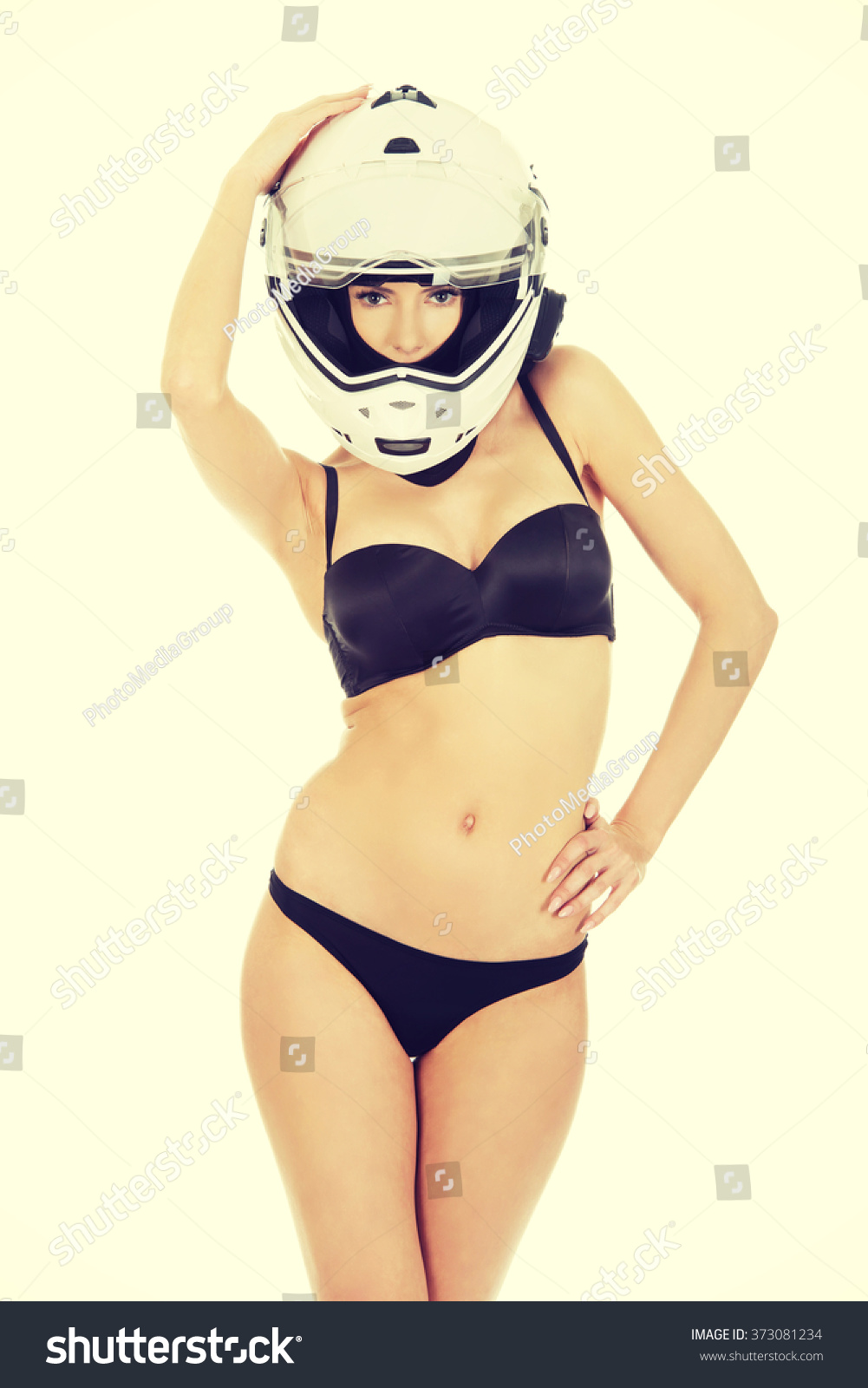 Sexy Woman With Motorcycle Helmet Stock Photo Shutterstock
