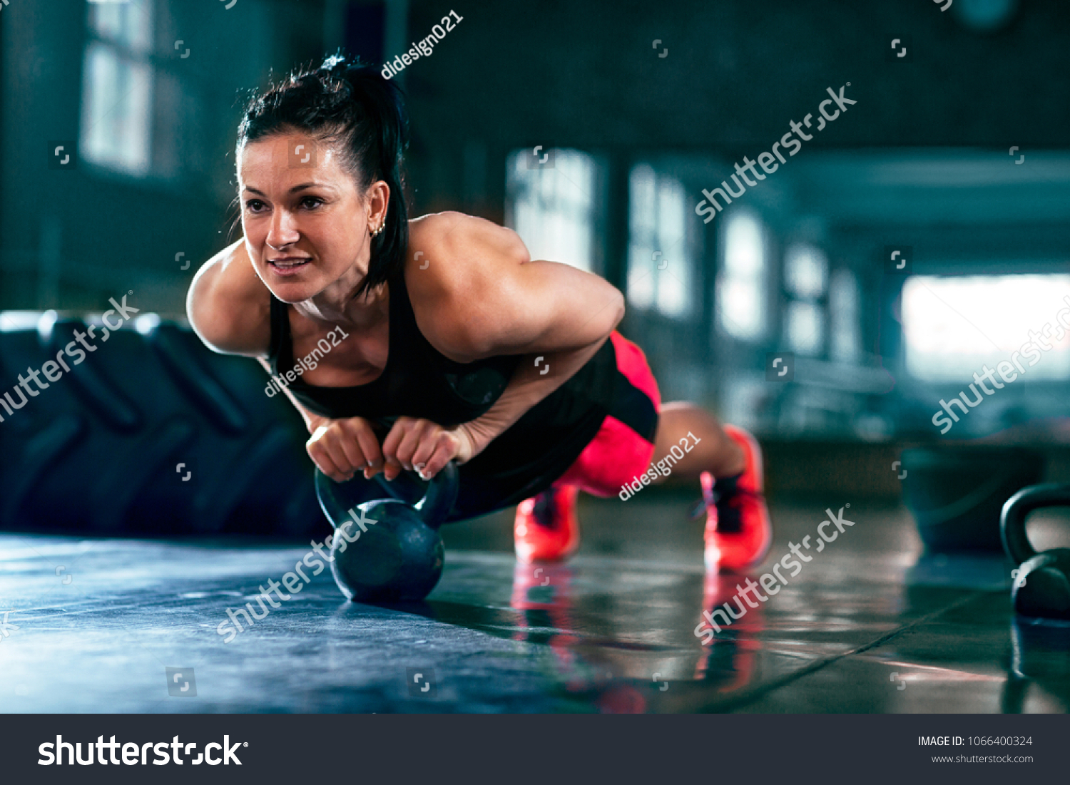 Sexy Woman Workout Push Ups On Stock Photo 1066400324 | Shutterstock