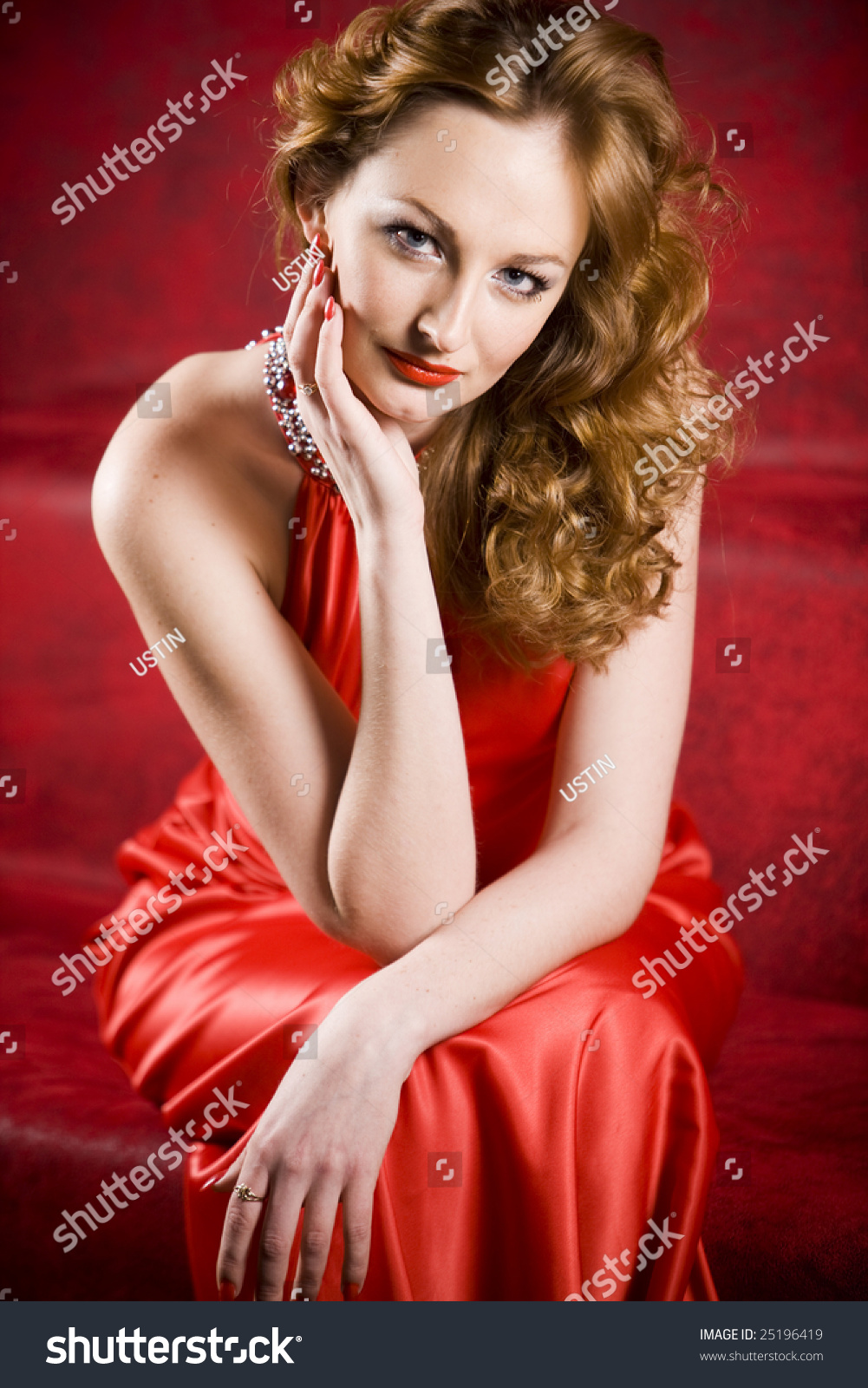 Sexy Women Red Dress On Red Stock Photo Shutterstock