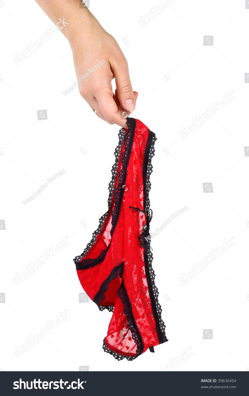 Sexy Womens Red Lace Panties Hanging Stock Photo 39636454 Shutterstock