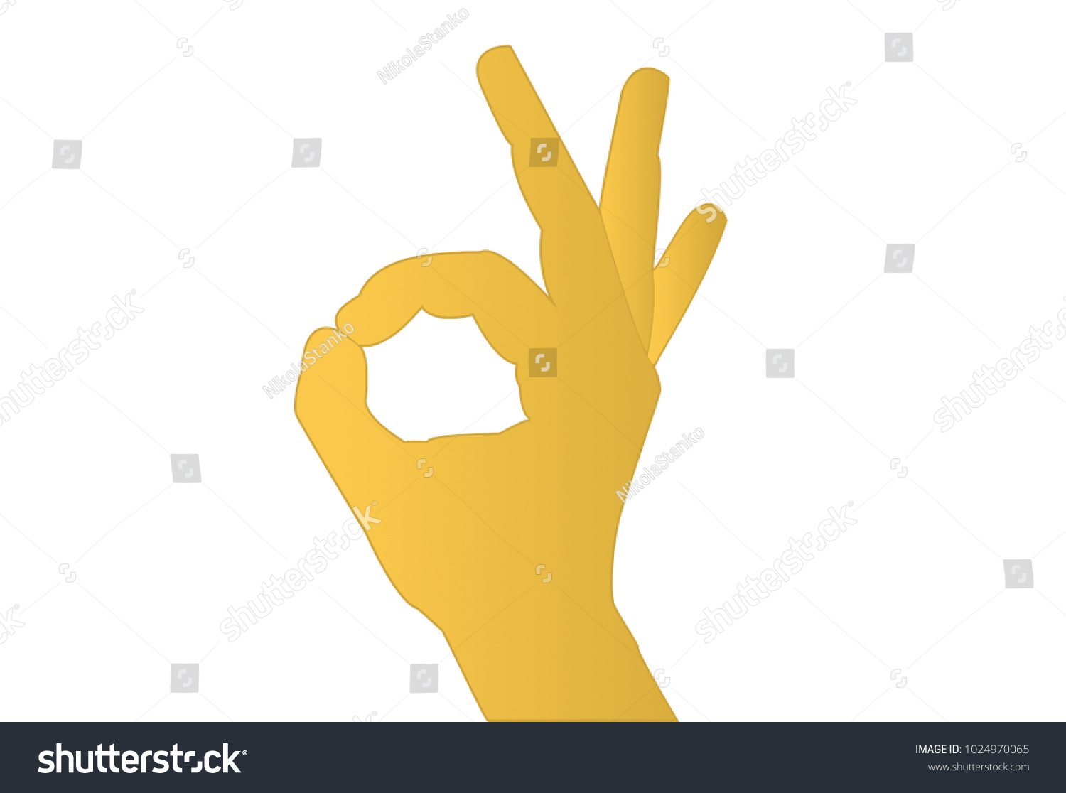 Shaded OK Hand Sign Emoji Stock Illustration 1024970065 Shutterstock
