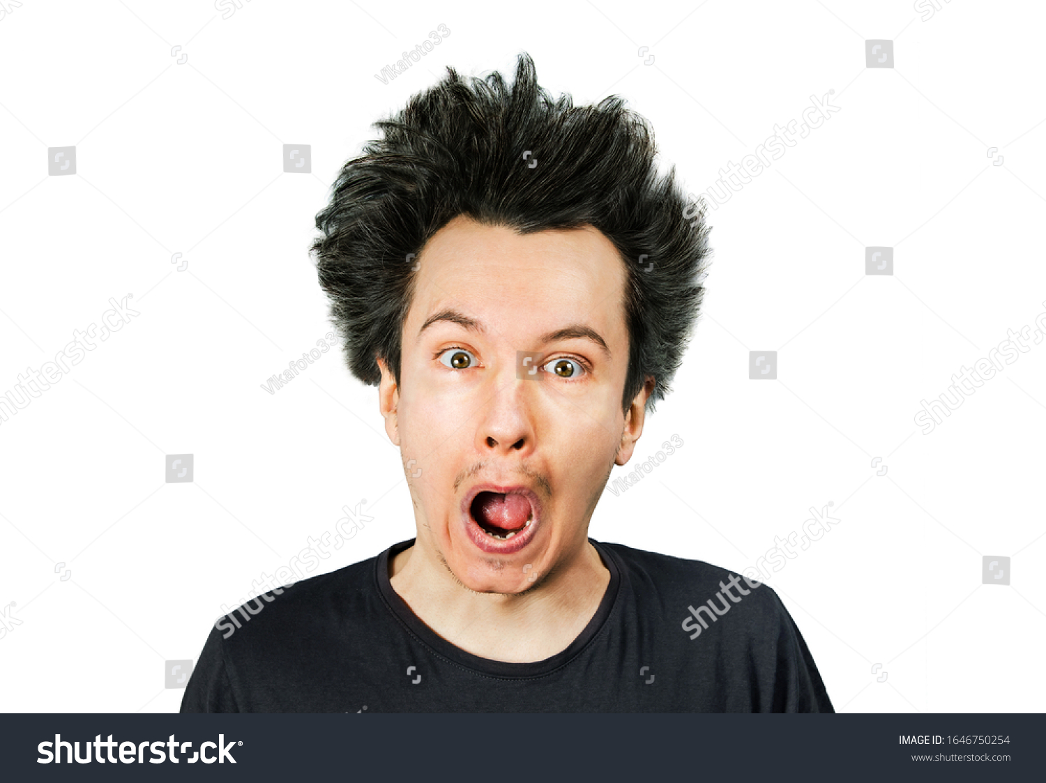 Shaggy Young Guy Long Hair Surprised Stock Photo 1646750254 | Shutterstock